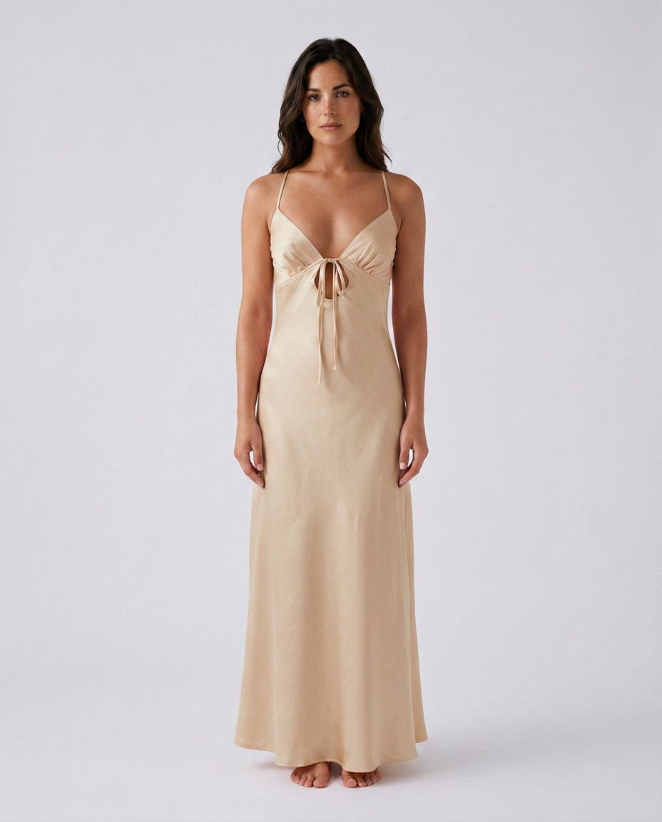 Jadira | Scarf Detail Wedding Guest Maxi Dress