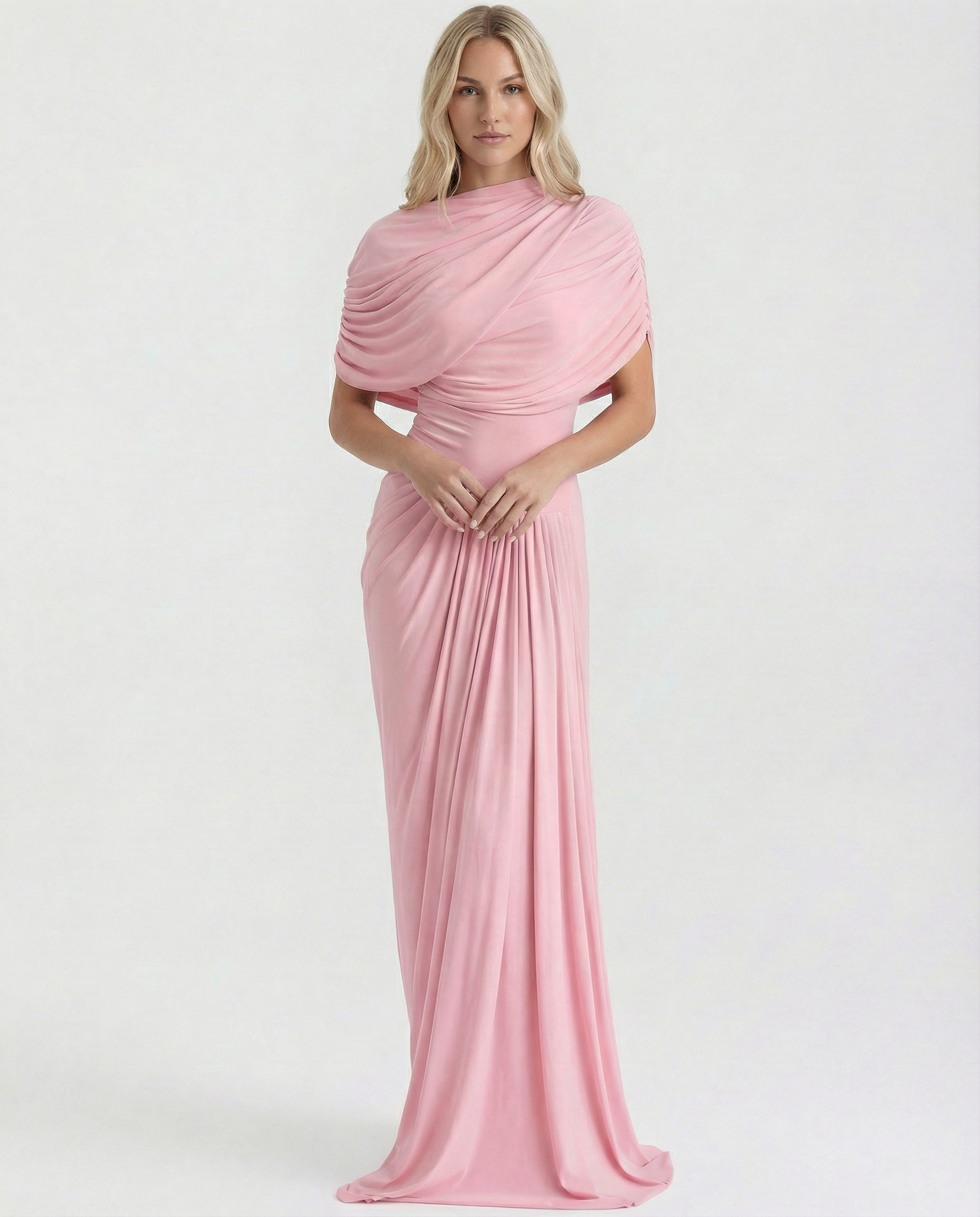 Beatriz | Maxi Dress with Draped High Neck and Ruched Detail