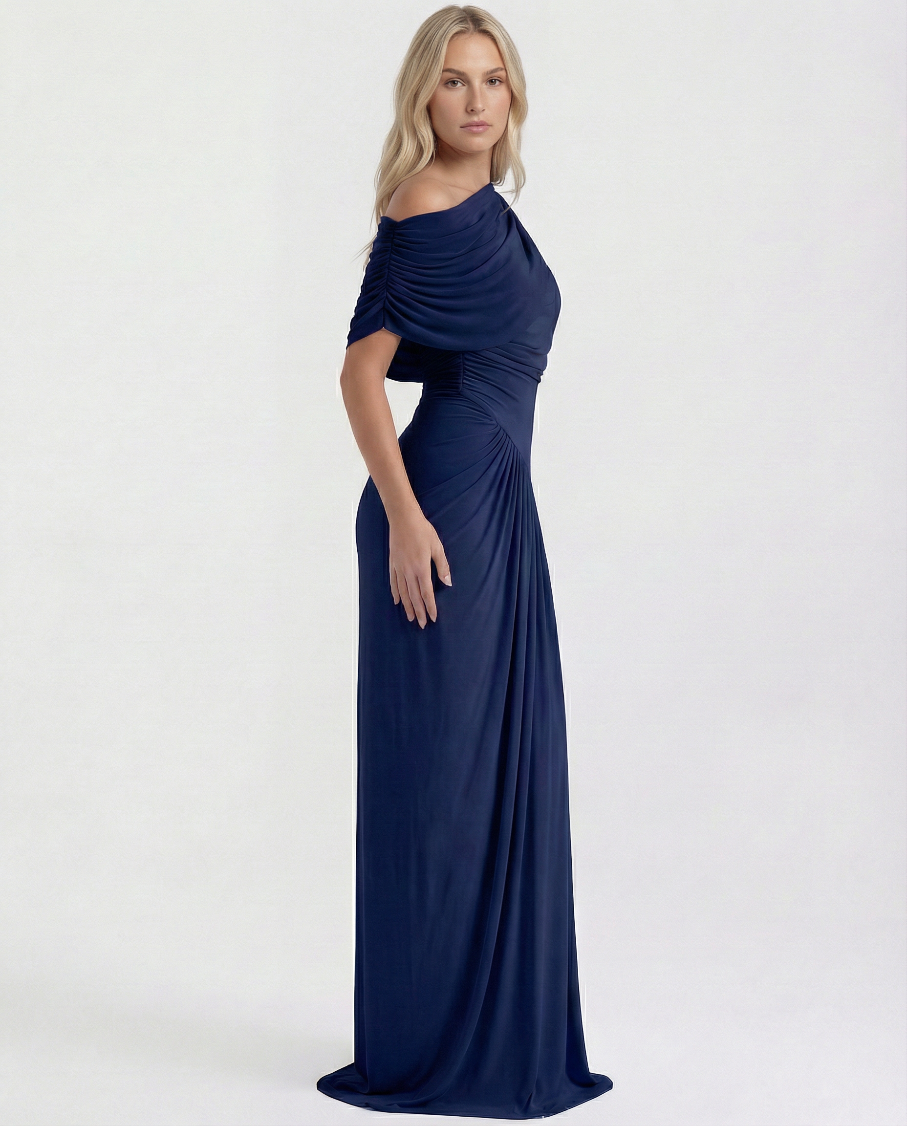 Beatriz | Maxi Dress with Draped High Neck and Ruched Detail