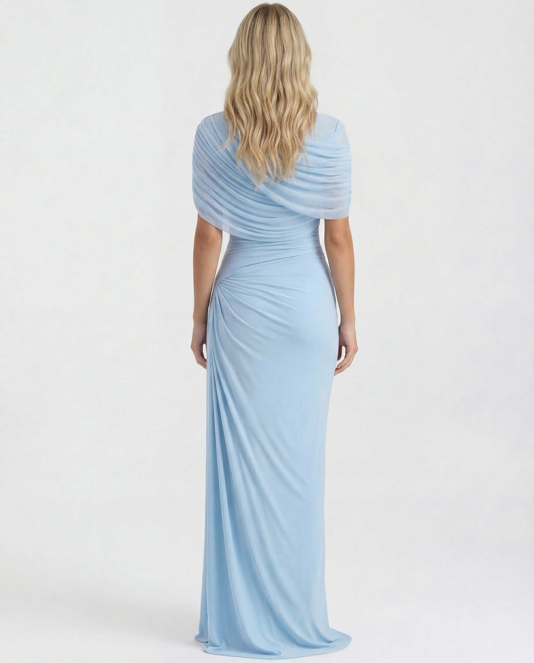 Beatriz | Maxi Dress with Draped High Neck and Ruched Detail