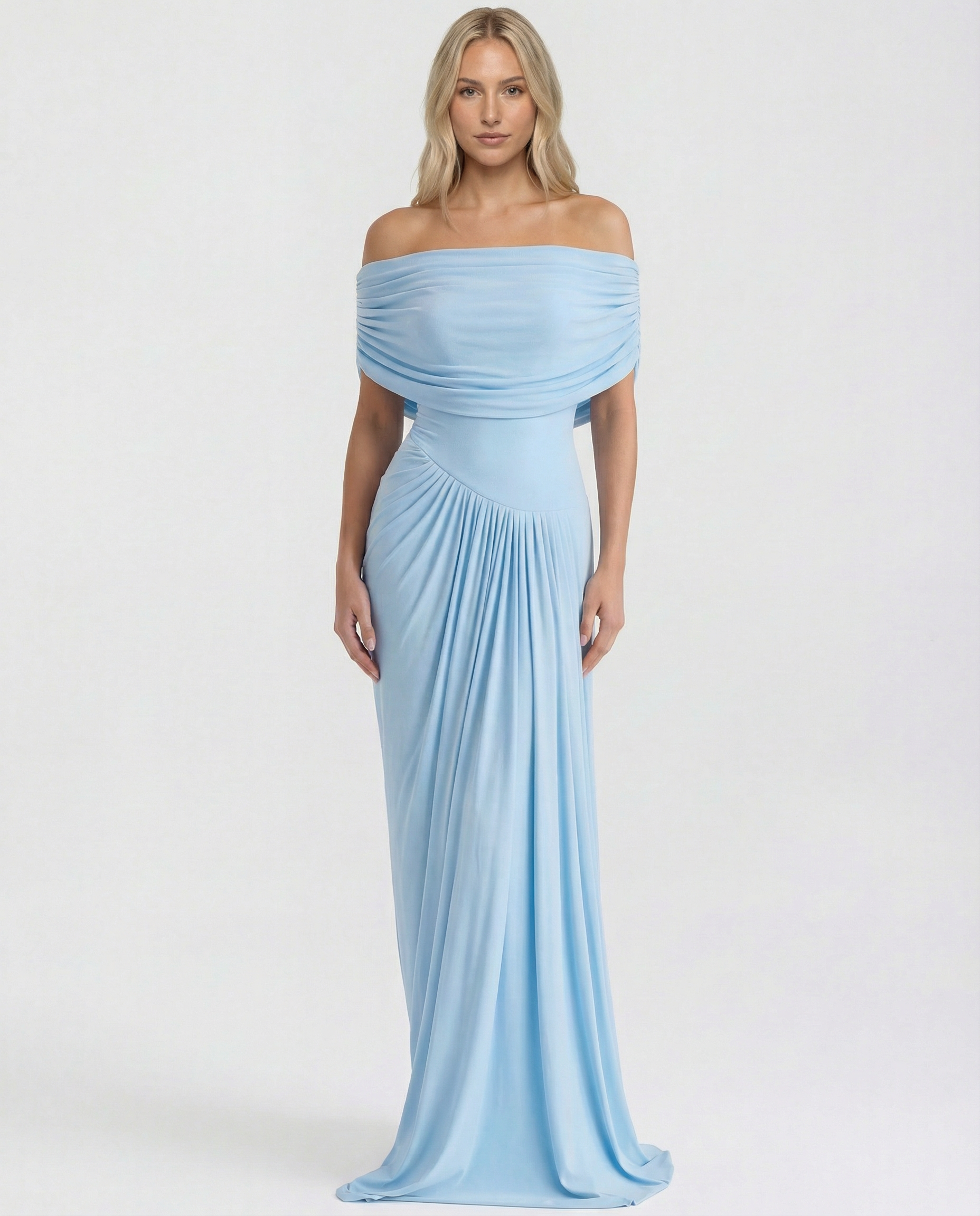 Beatriz | Maxi Dress with Draped High Neck and Ruched Detail