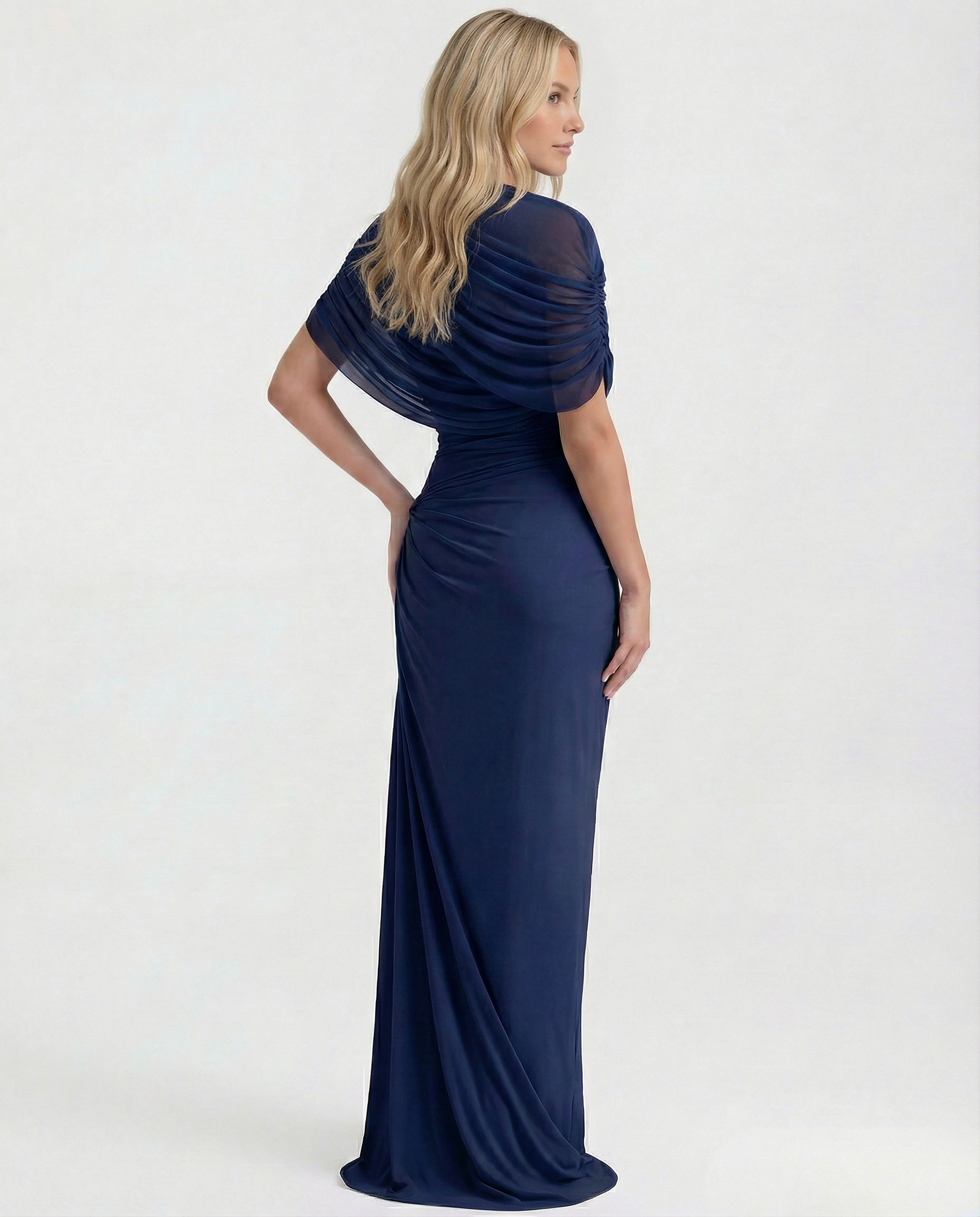 Beatriz | Maxi Dress with Draped High Neck and Ruched Detail