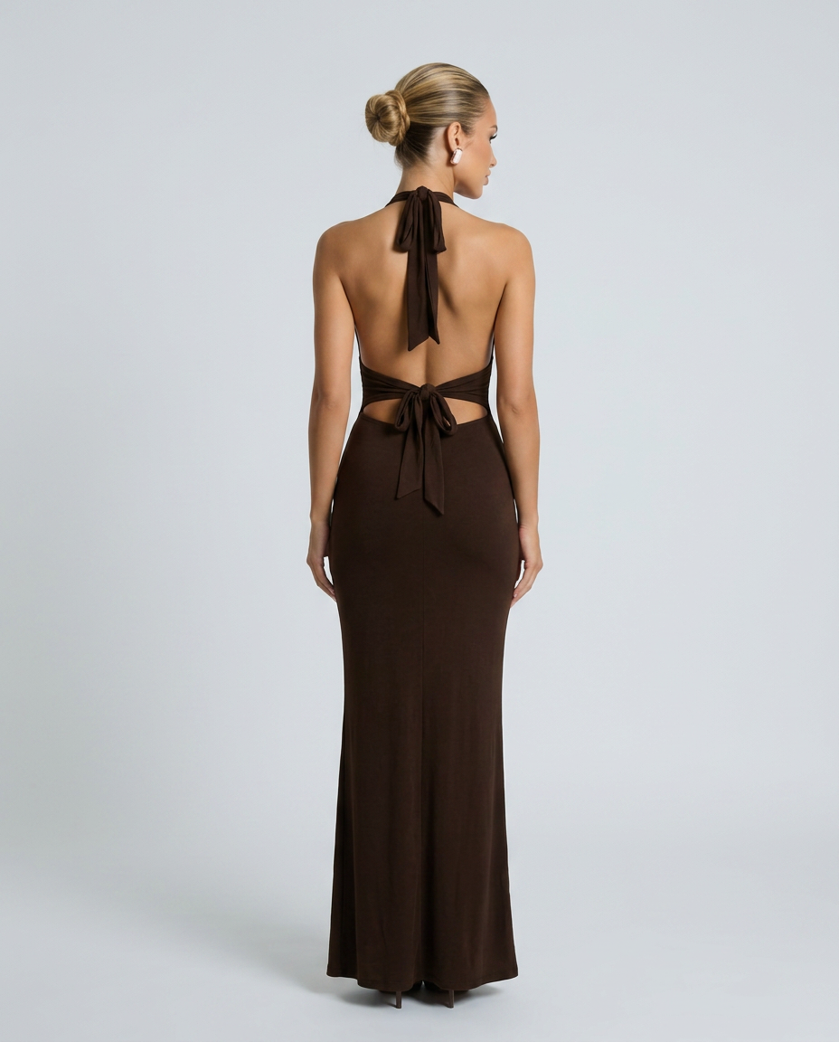 Vivienne | Draped A-Line Maxi Dress