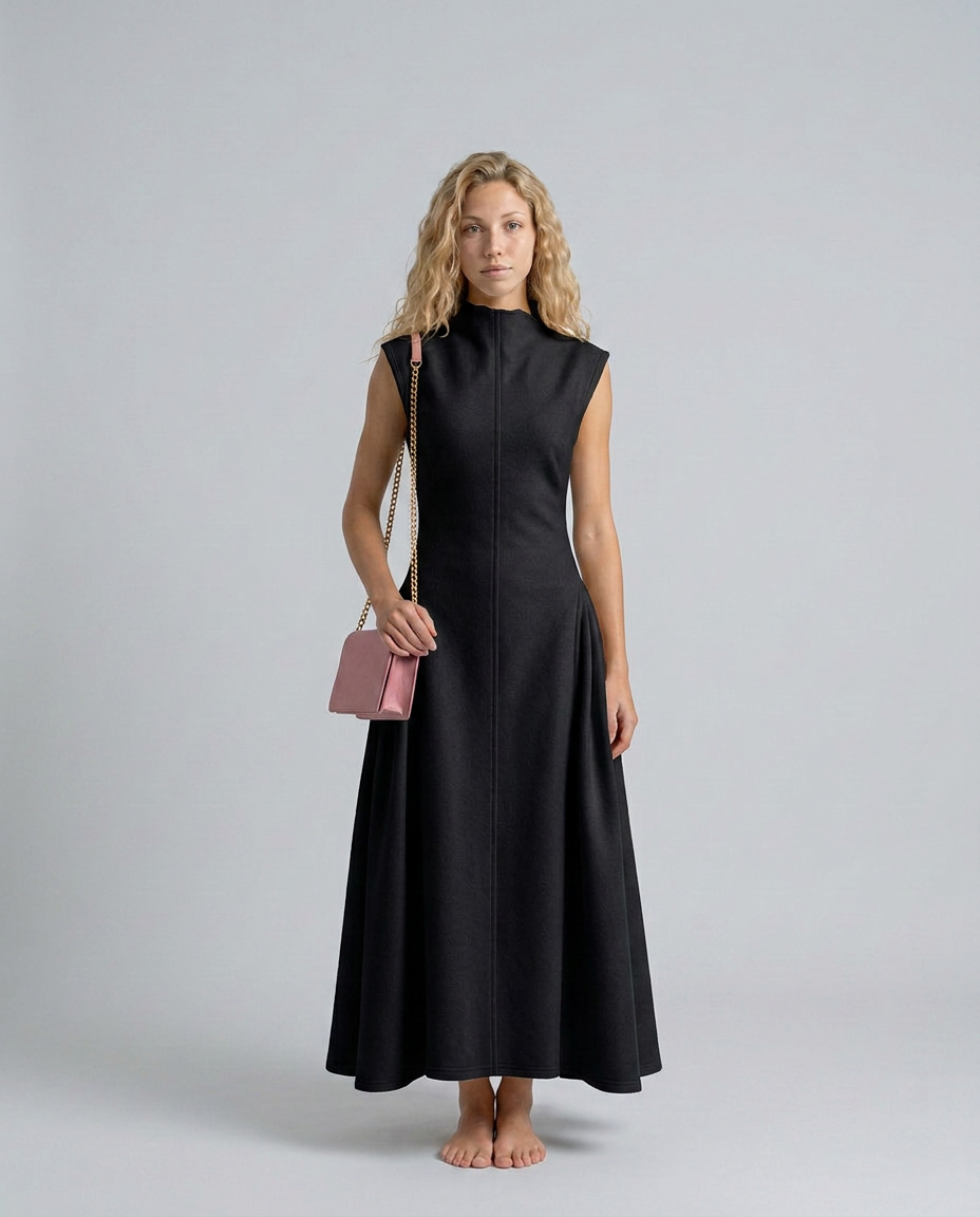 Cleo | High-Low Structured Midi Dress