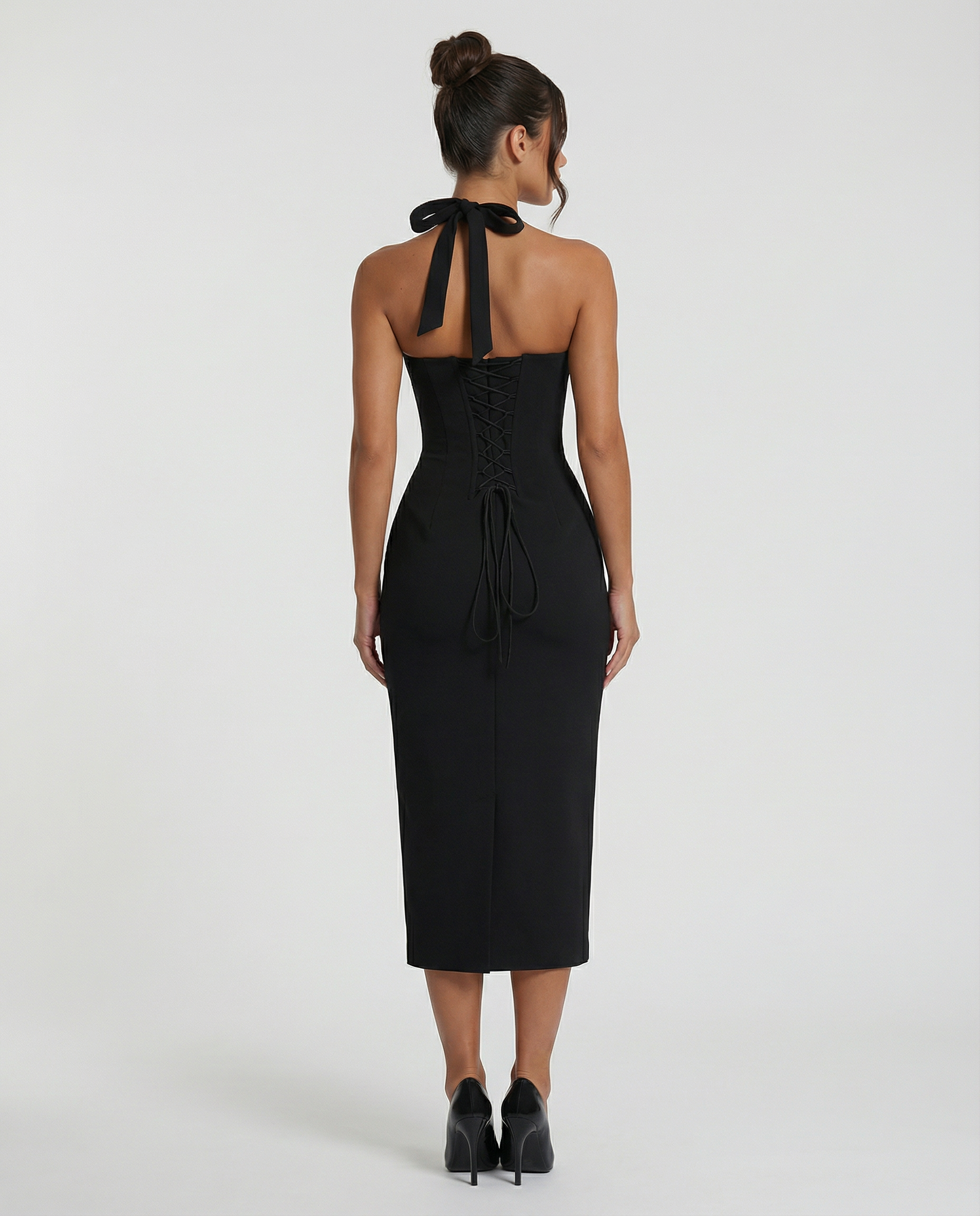 Liliana | Midi Dress with Lace Corset Bodice