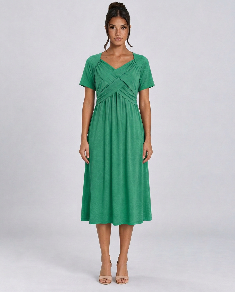Saskia | Wrap Front Summer Midi Dress