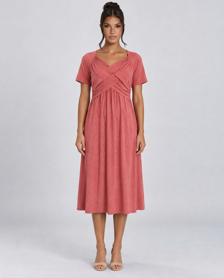 Saskia | Wrap Front Summer Midi Dress