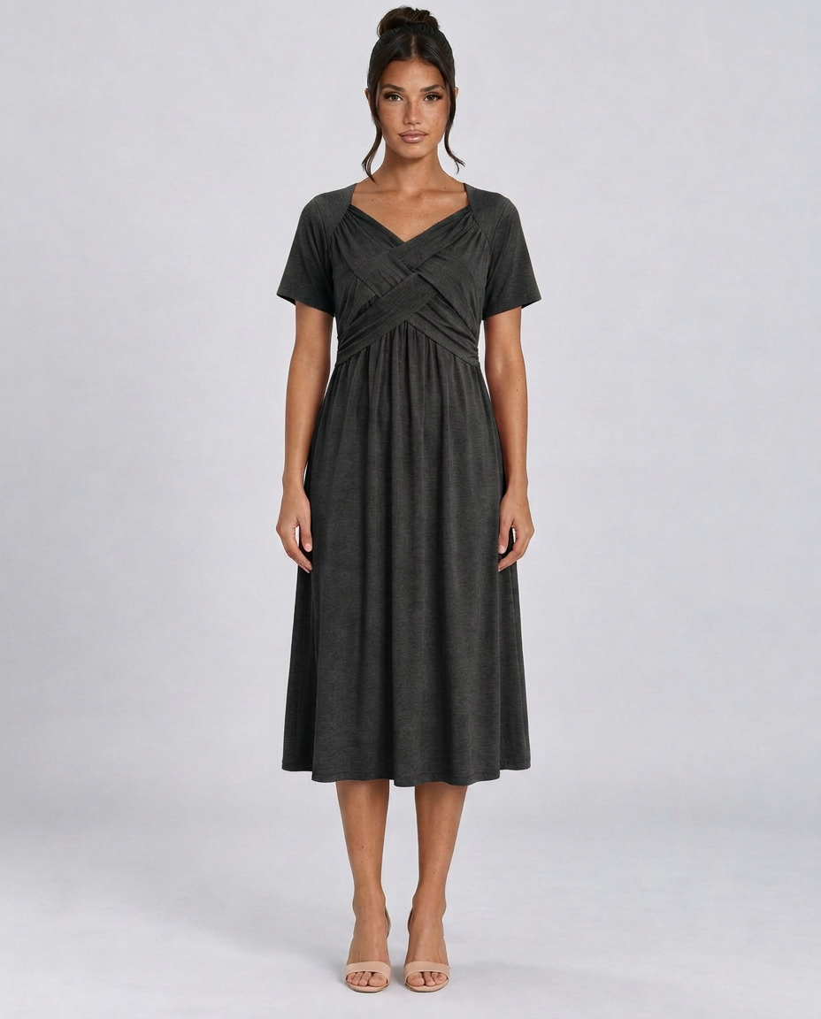 Saskia | Wrap Front Summer Midi Dress