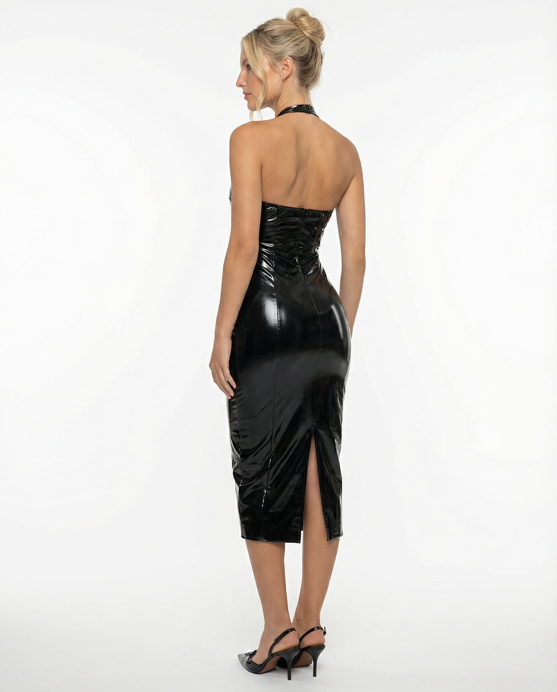 Mabel | Midi Dress with Halter Neck and Open Back