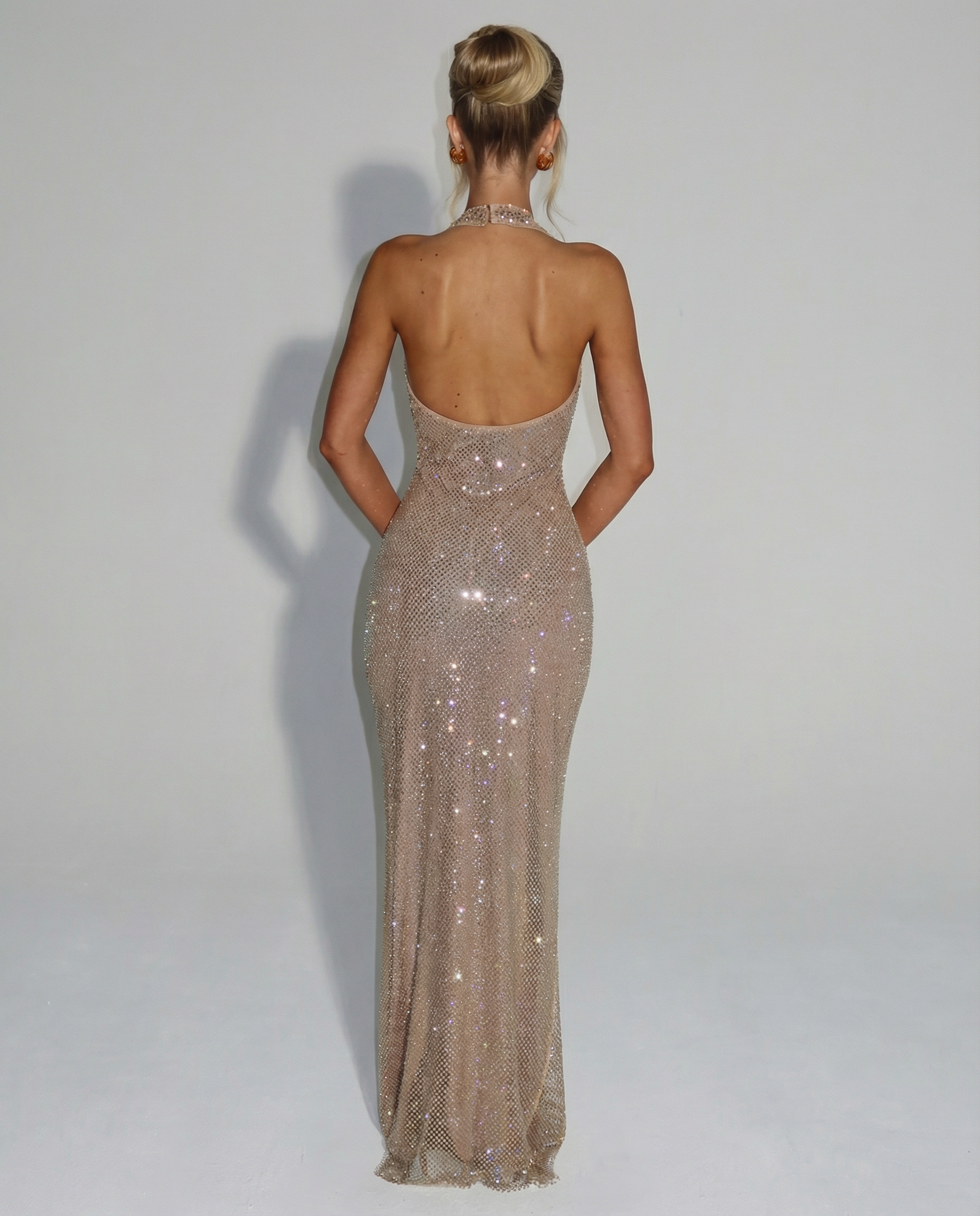 Julianna | Maxi Dress with Sequin Halter Neck