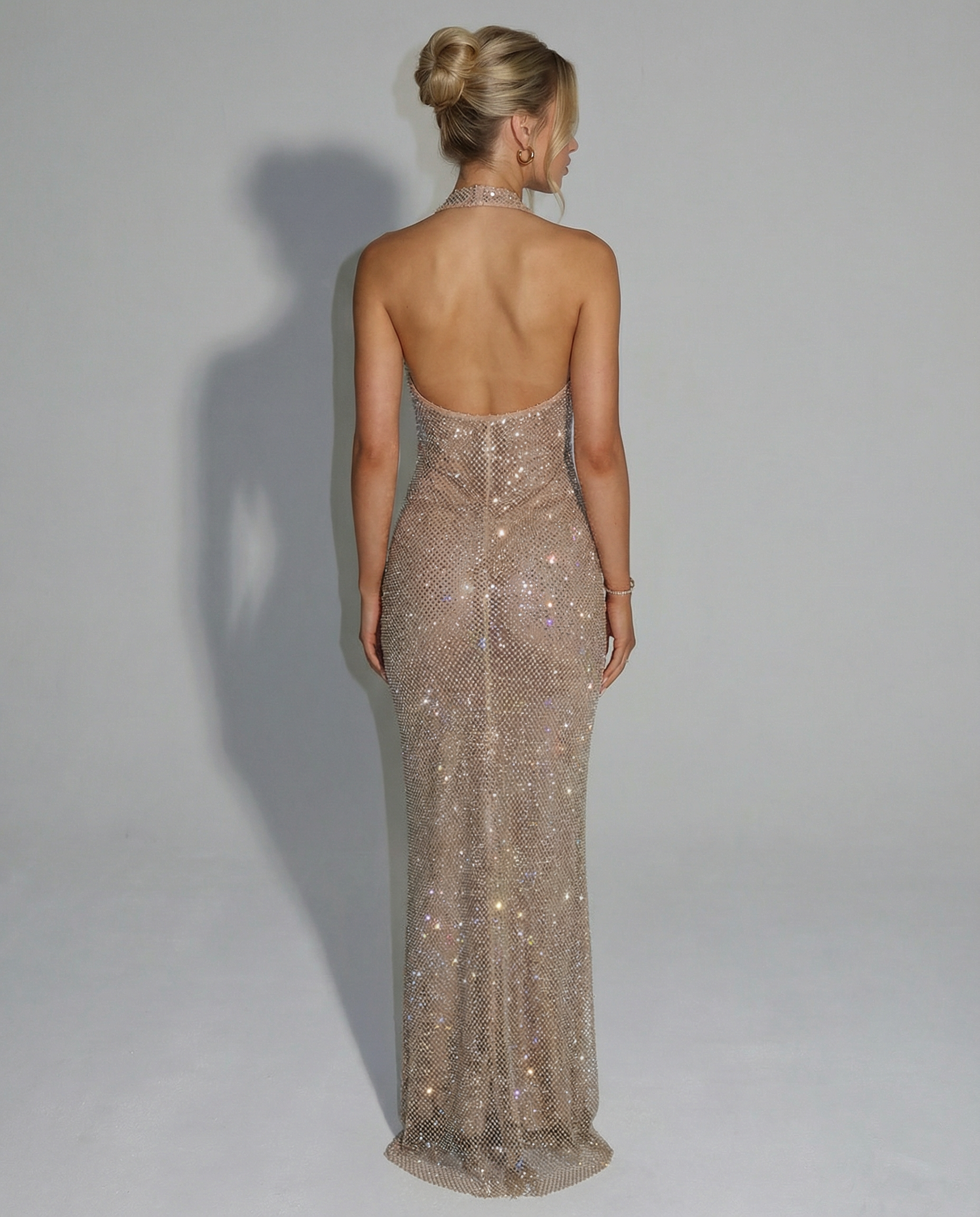Julianna | Maxi Dress with Sequin Halter Neck