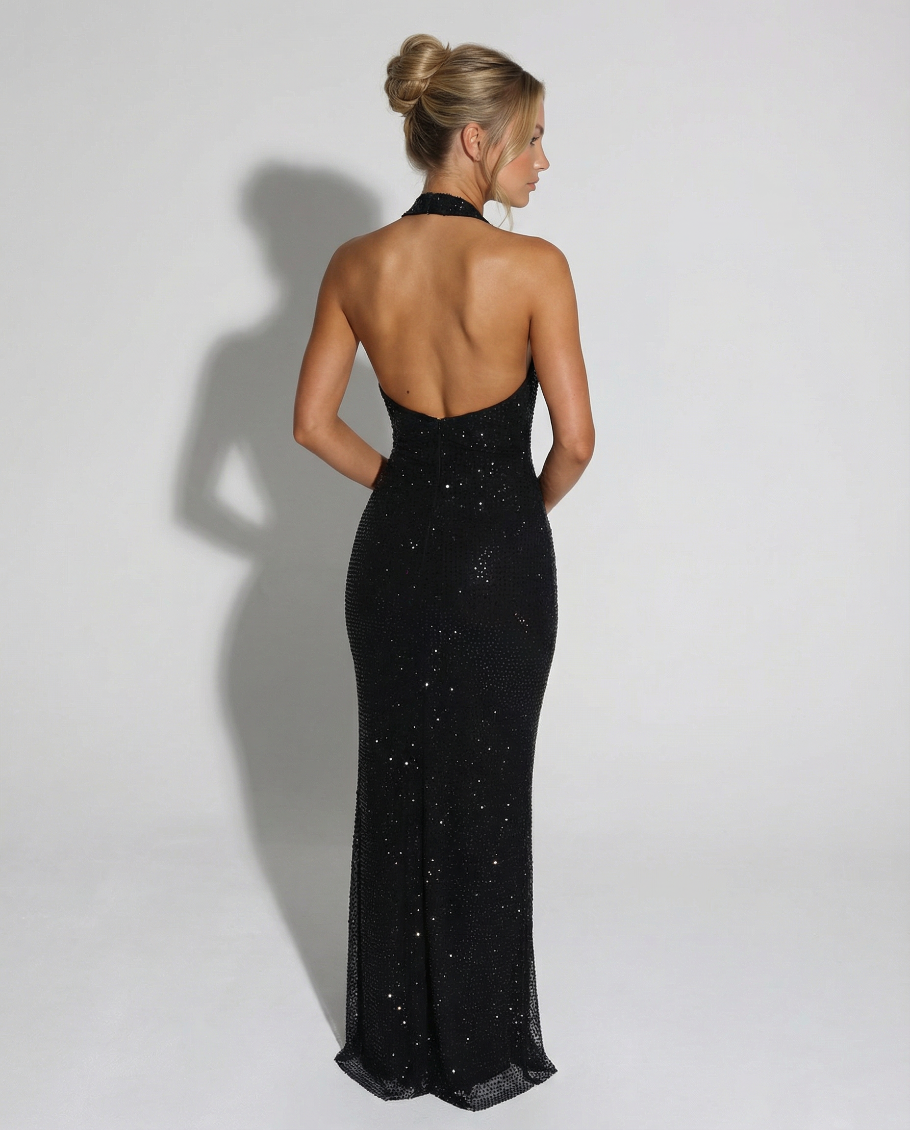 Julianna | Maxi Dress with Sequin Halter Neck