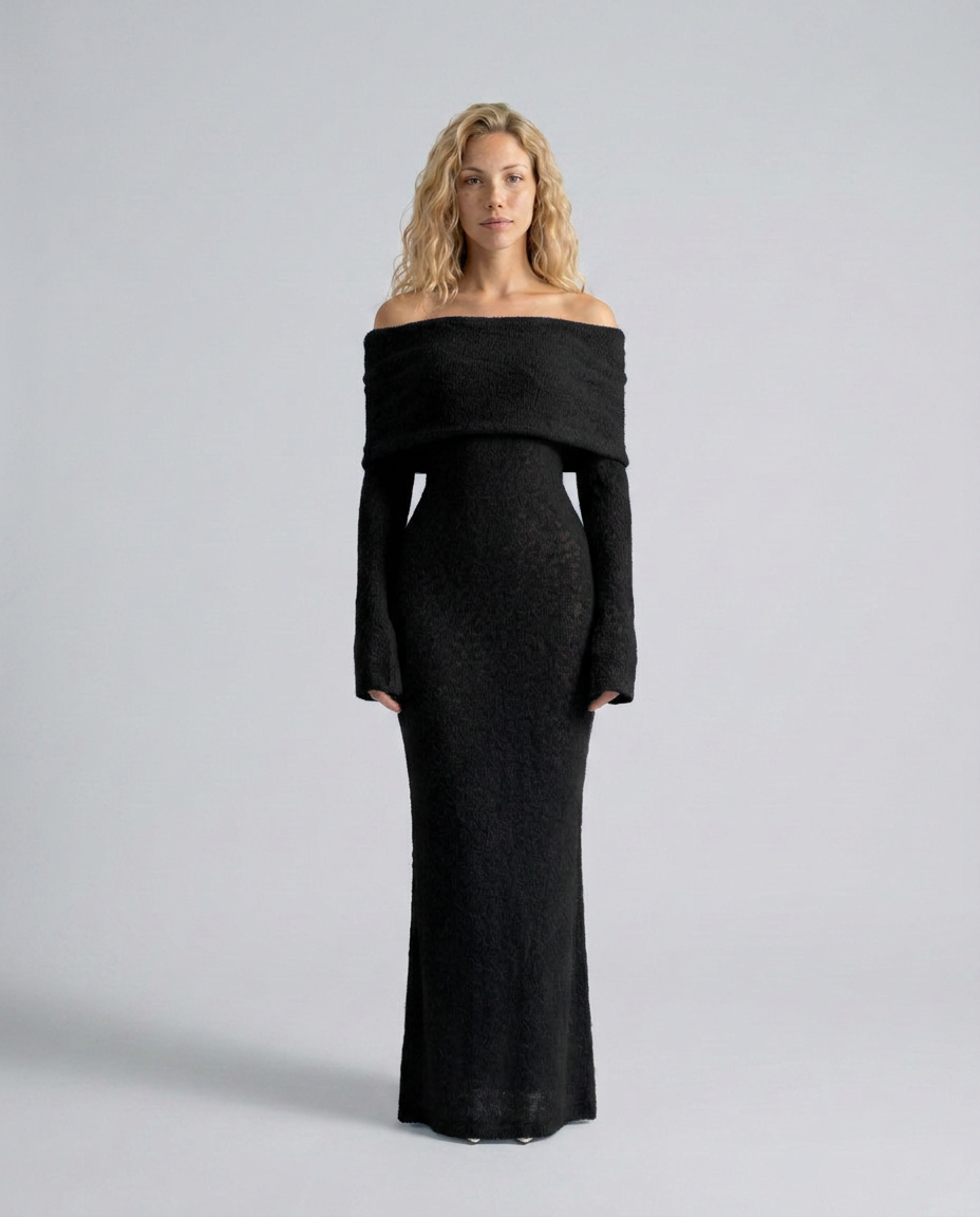 Priya | Off-Shoulder Fitted Maxi Dress