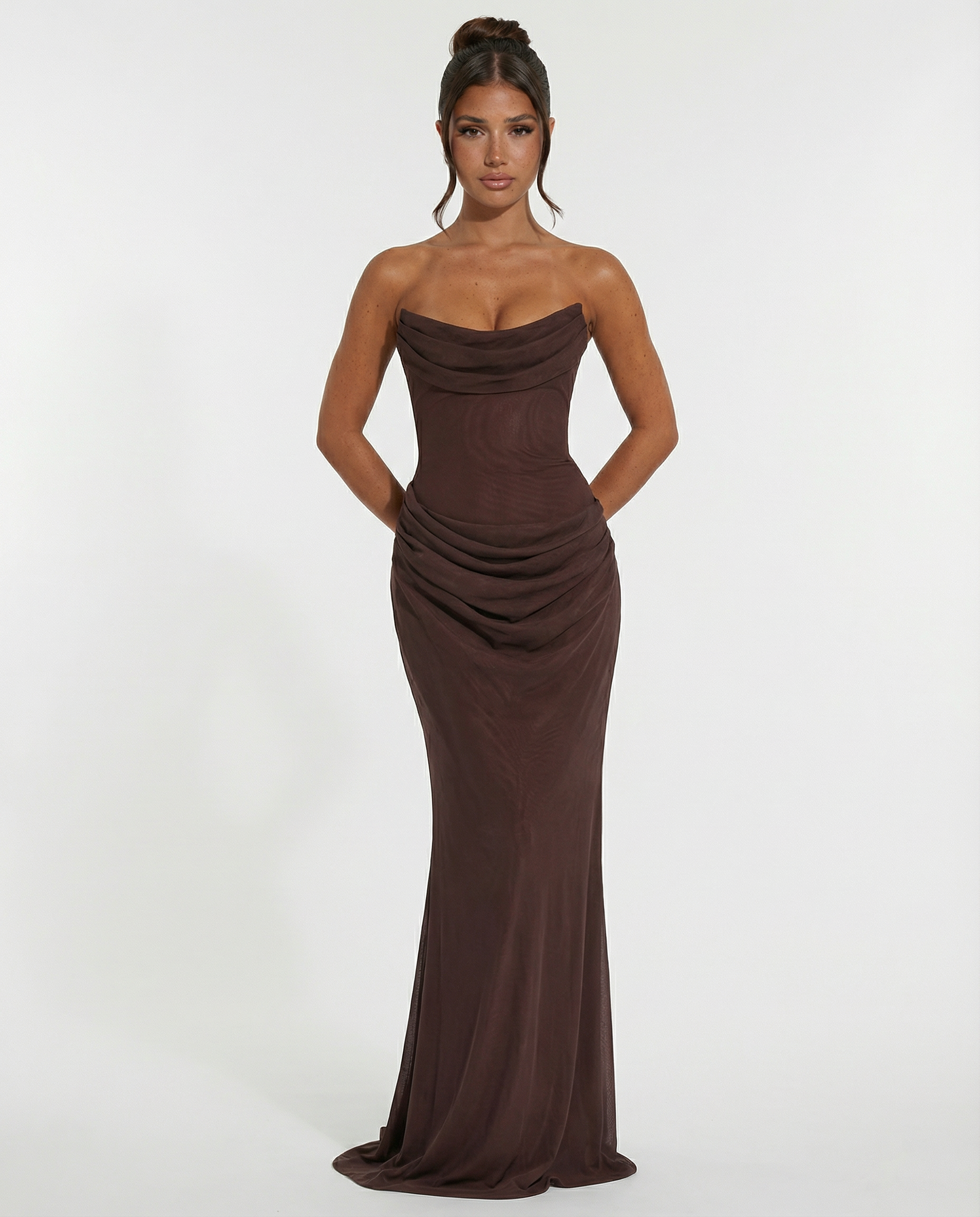 Aaliyah | Maxi Dress with Strapless Corset and Choker Scarf