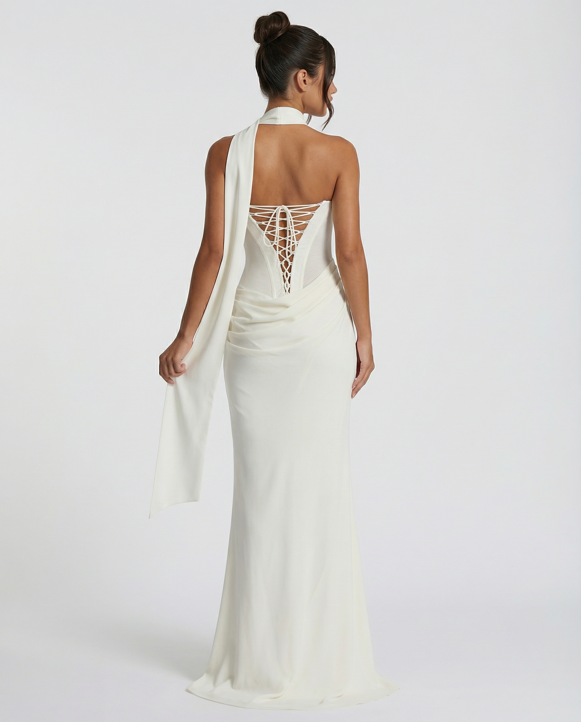 Aaliyah | Maxi Dress with Strapless Corset and Choker Scarf