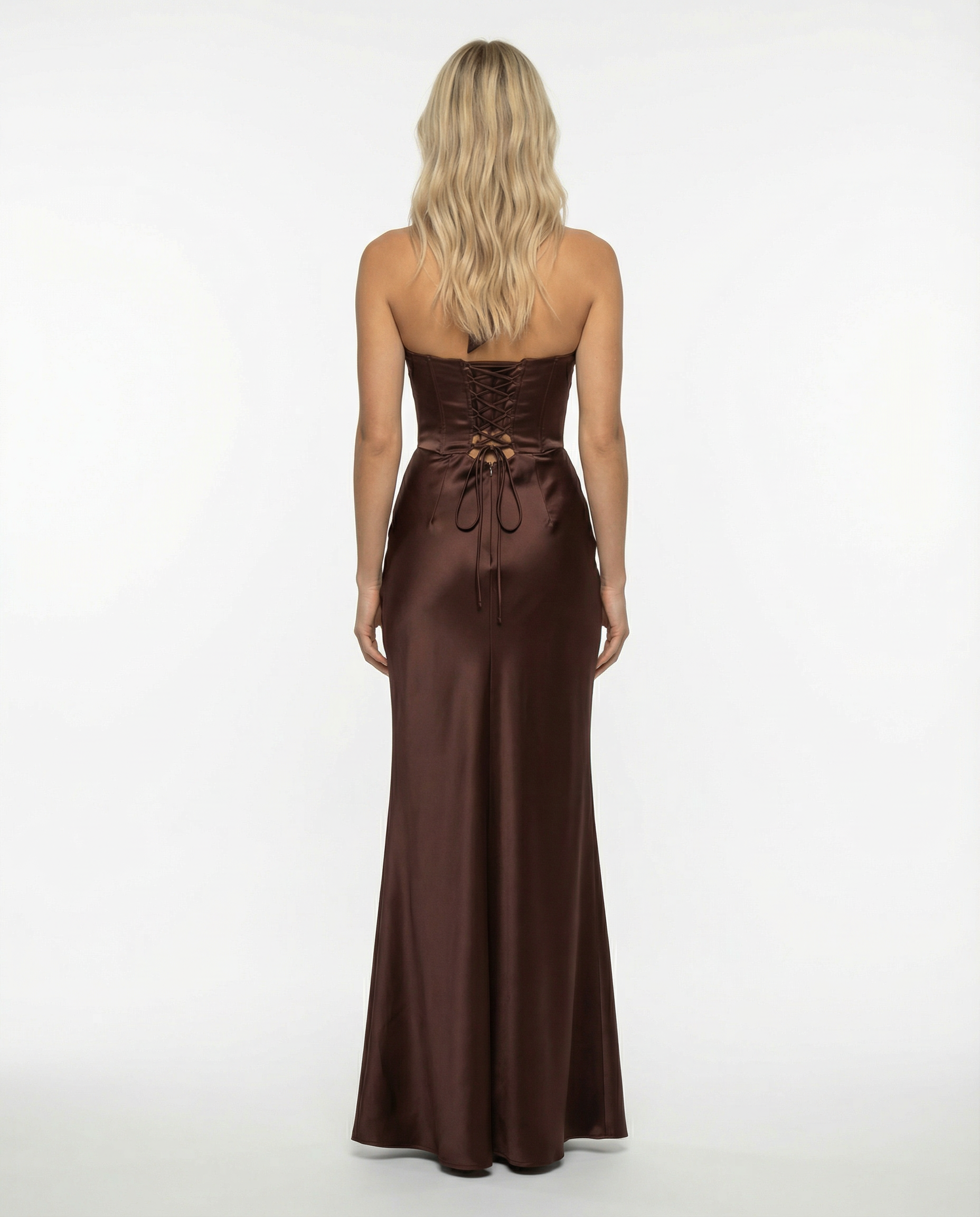 Sloane | Maxi Dress with Halter Neck Satin Corset