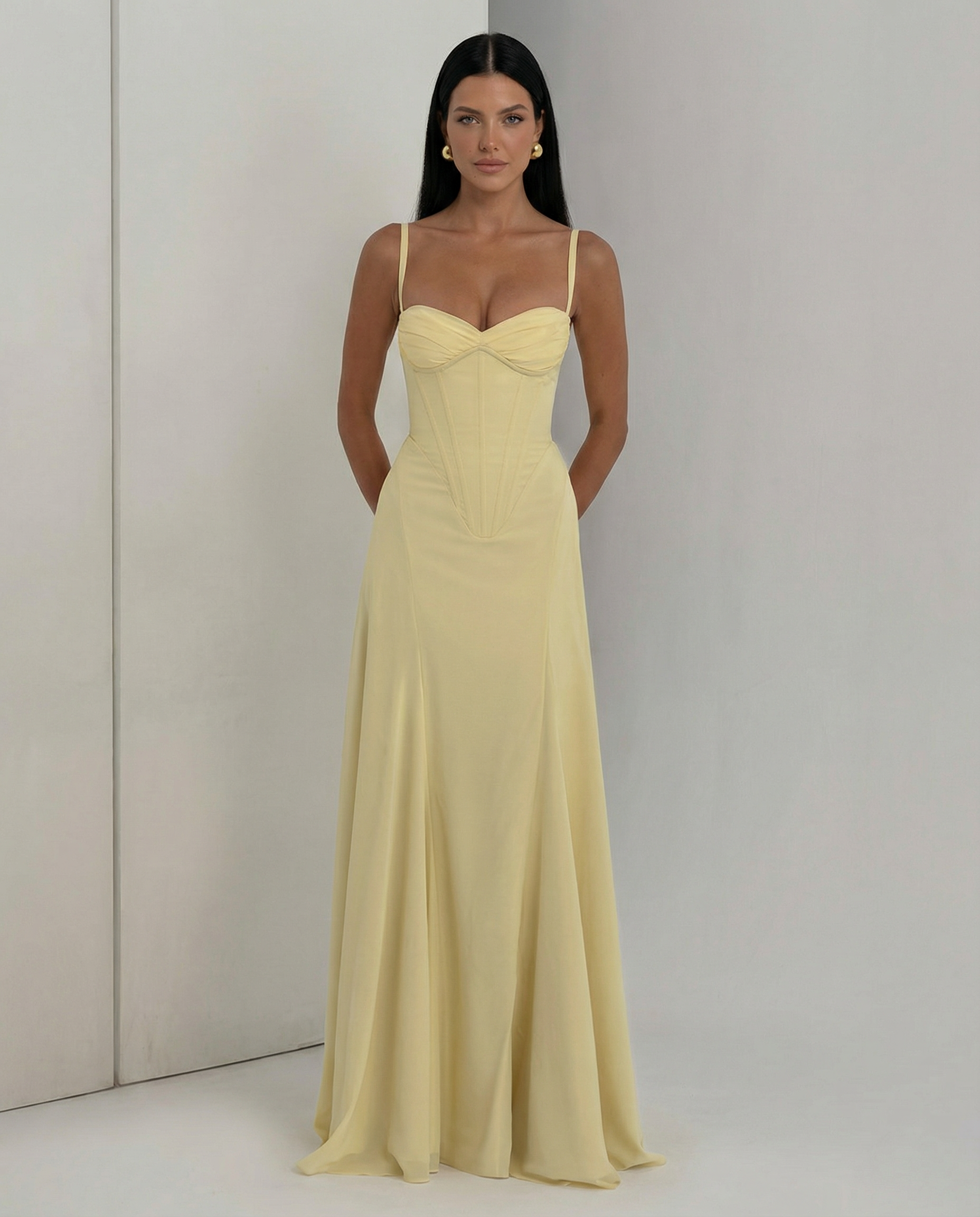 Mary | Maxi Dress with Corset Bodice and Lace-Up Back
