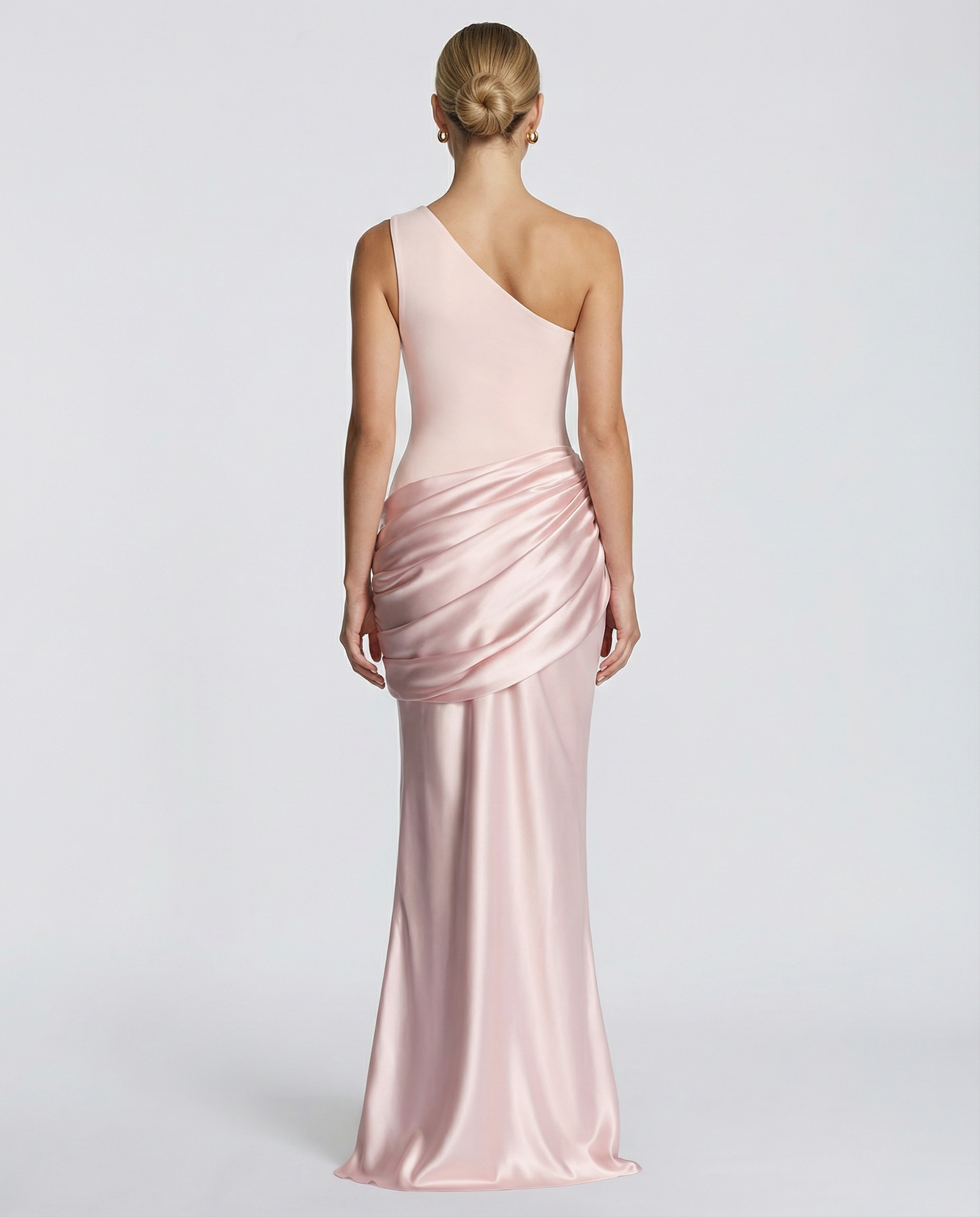 Alyssa | Maxi Dress with One-Shoulder Satin Drape