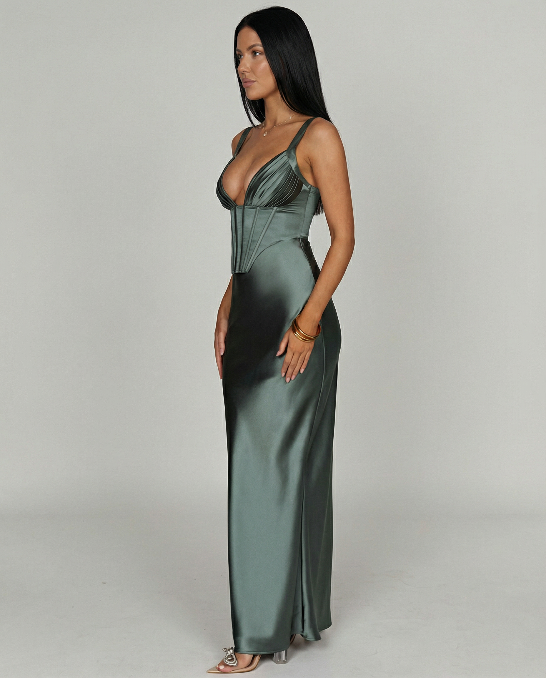 Genesis | Maxi Dress with Structured Corset Bodice