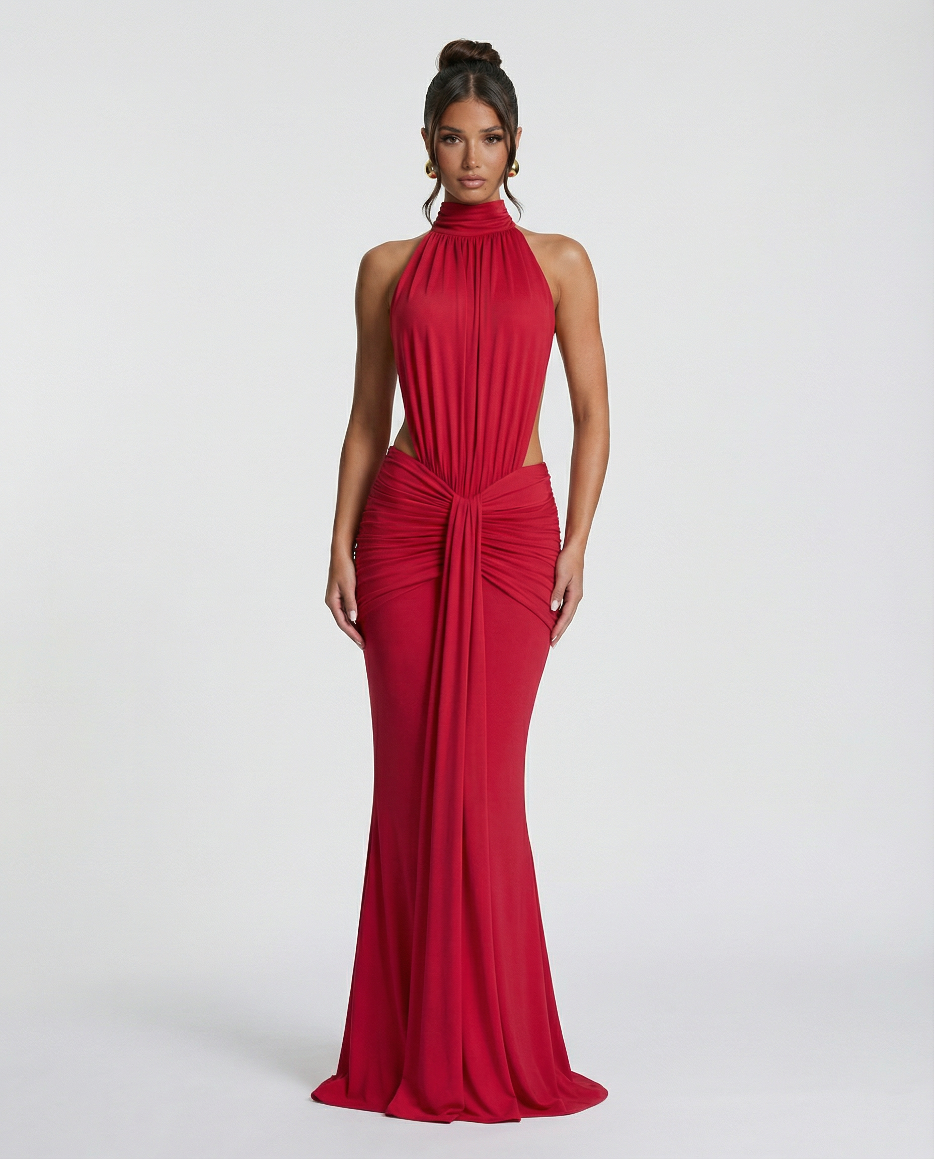 Joanna | Maxi Dress with Halter Neck and Ruched Waist