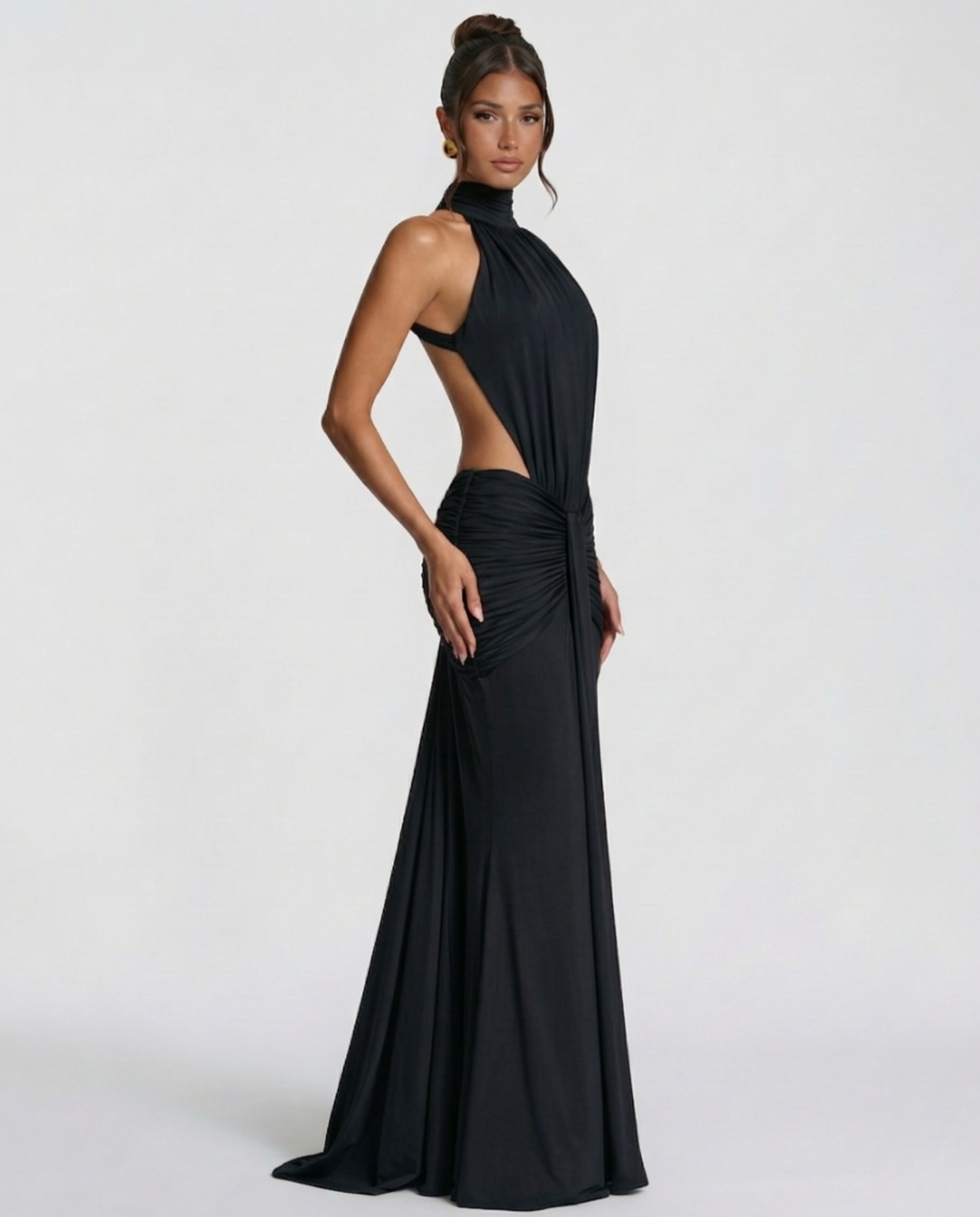 Joanna | Maxi Dress with Halter Neck and Ruched Waist