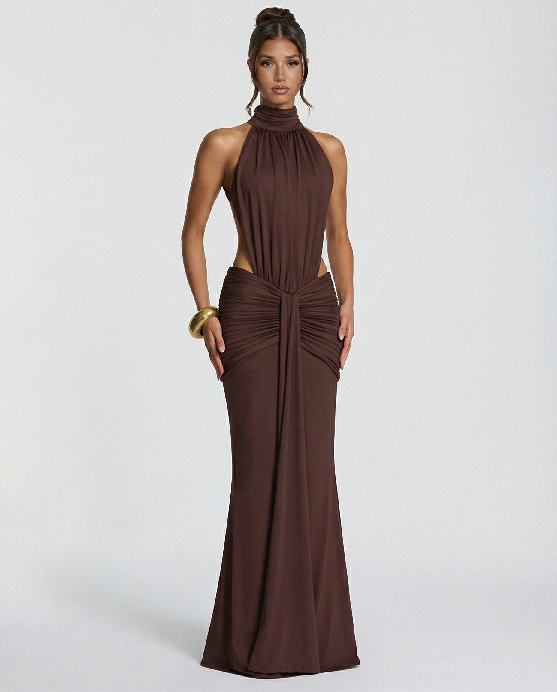 Joanna | Maxi Dress with Halter Neck and Ruched Waist