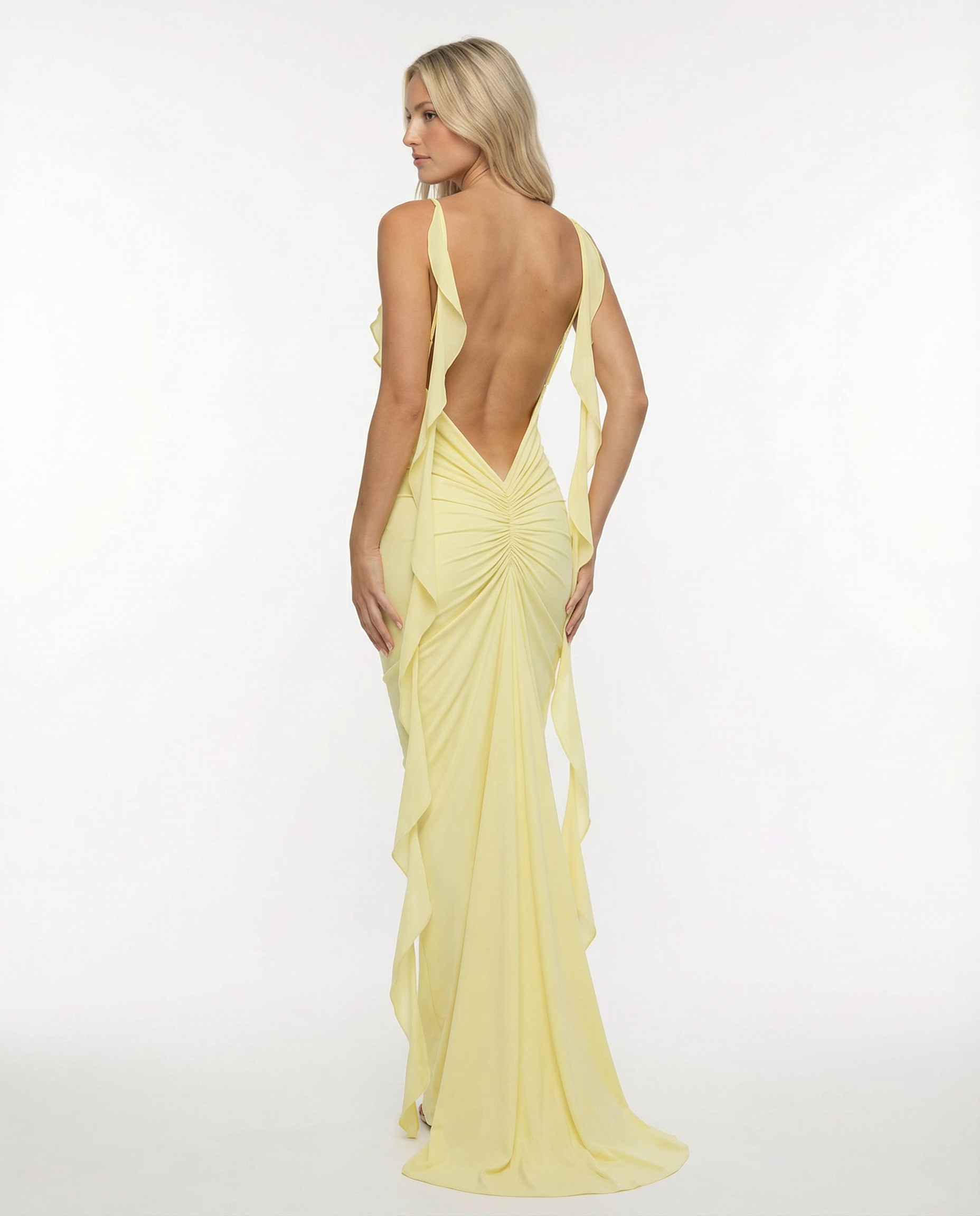 Kaitlyn | Maxi Dress with Backless Ruched Silhouette