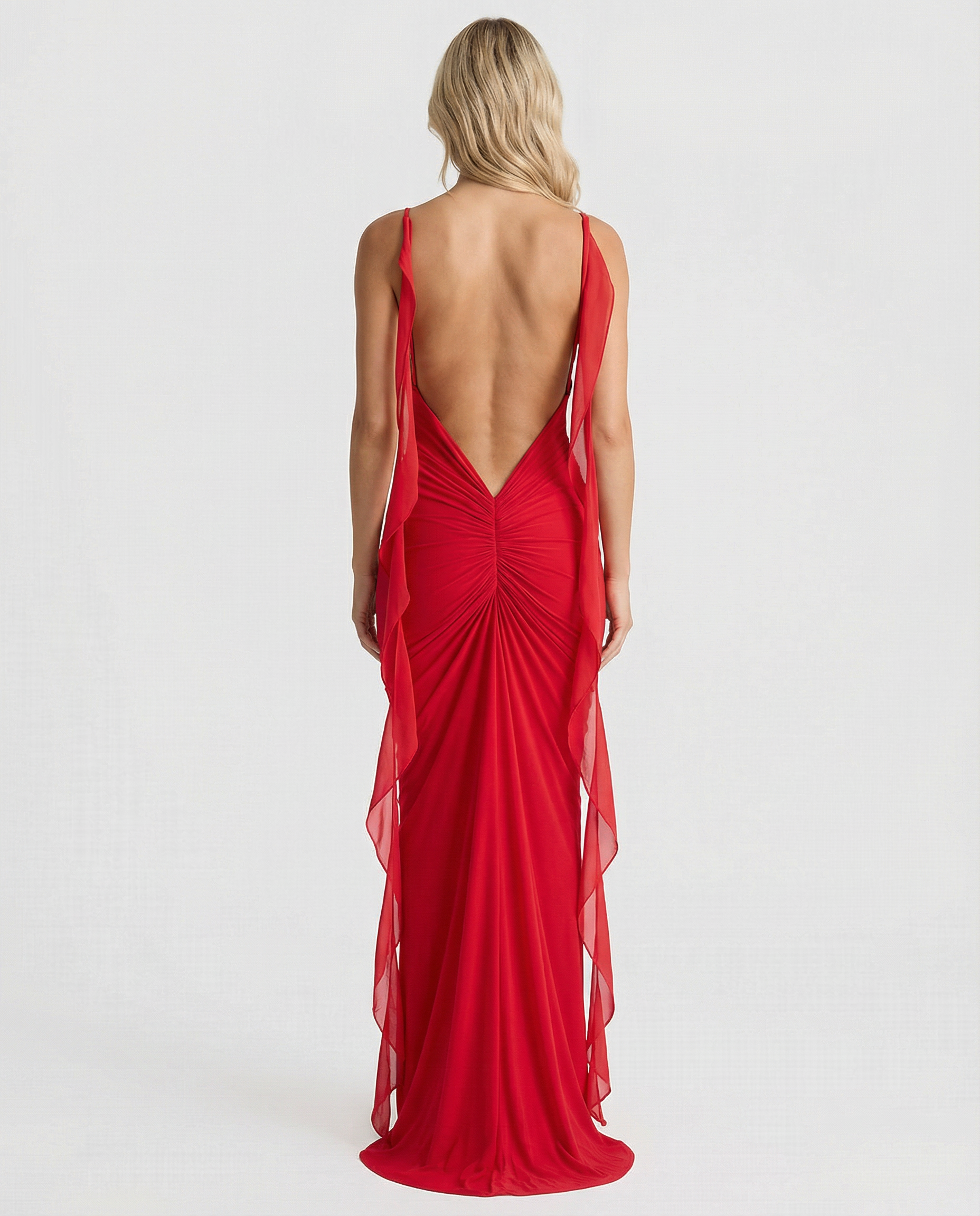 Kaitlyn | Maxi Dress with Backless Ruched Silhouette