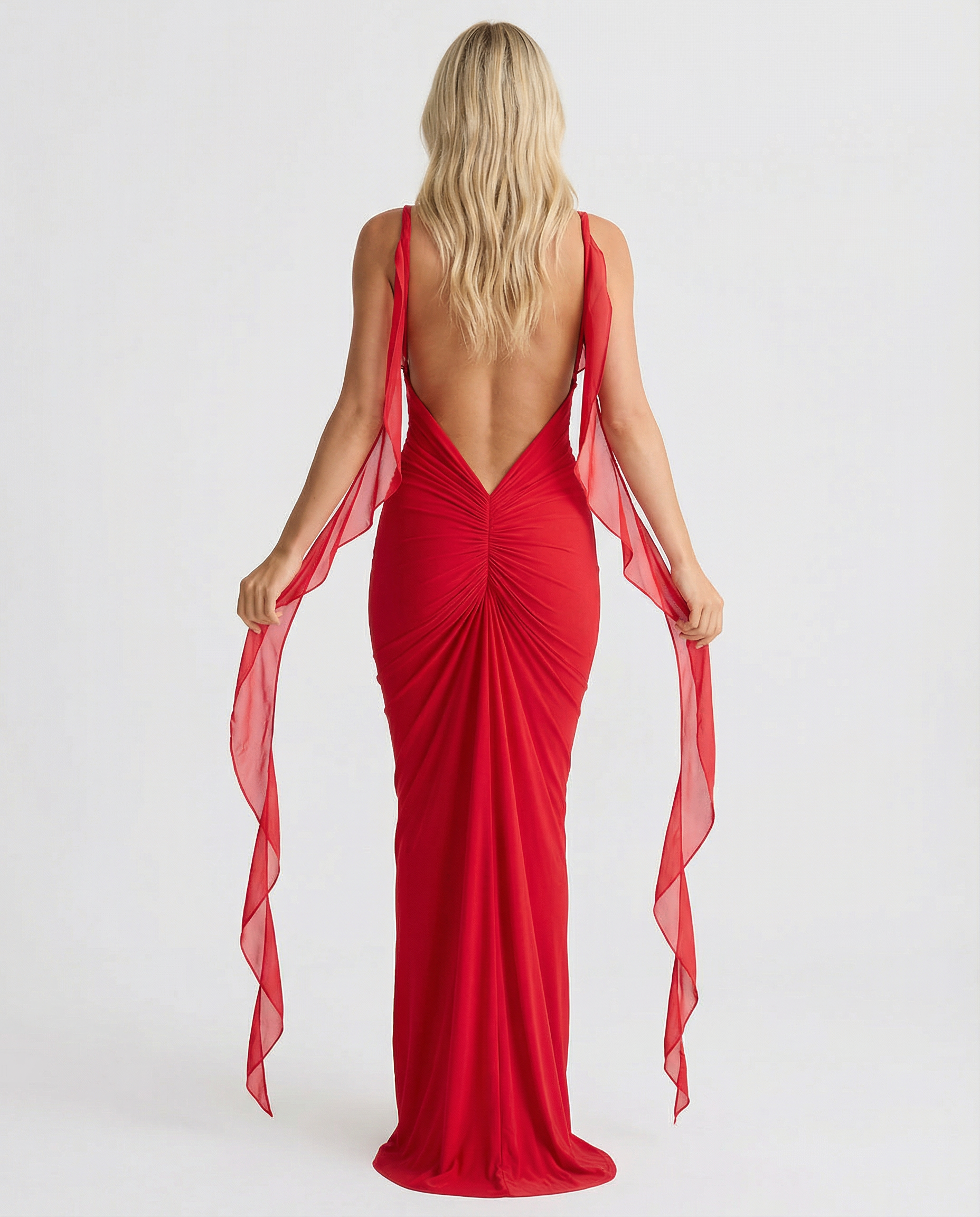 Kaitlyn | Maxi Dress with Backless Ruched Silhouette