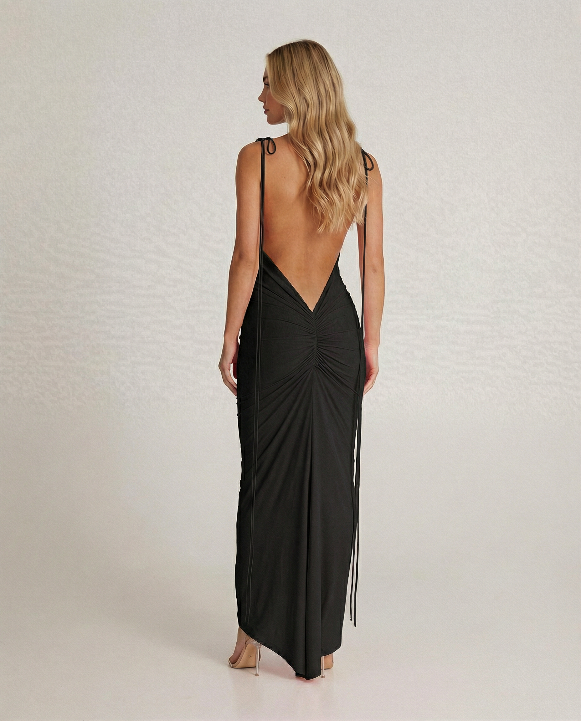Alexandra | Maxi Dress with Backless Ruched Silhouette