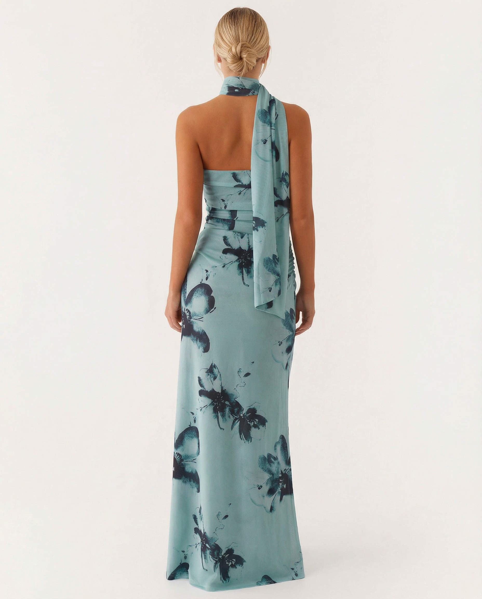 Lindsay | Maxi Dress with One-Shoulder Scarf Neckline