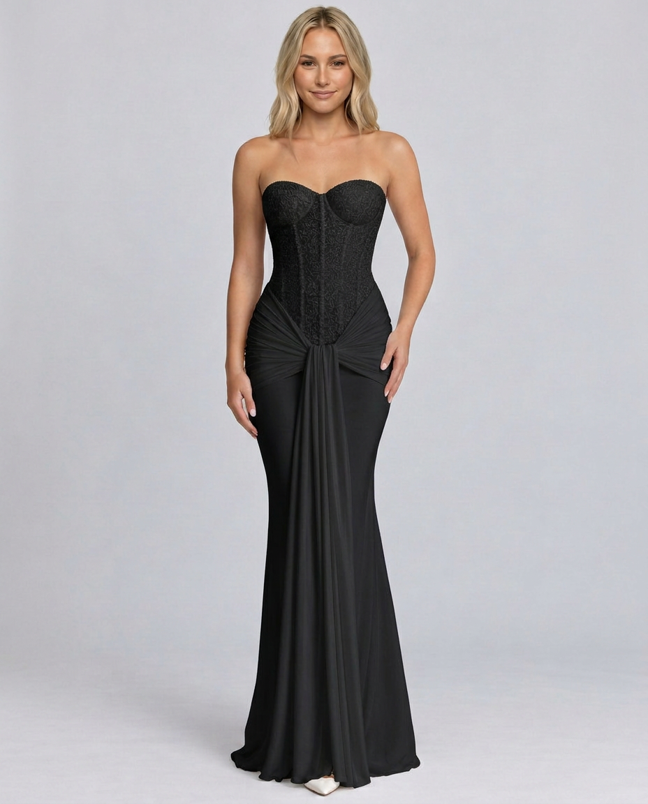 Ada | Sequin Off-Shoulder Sweetheart Maxi Dress