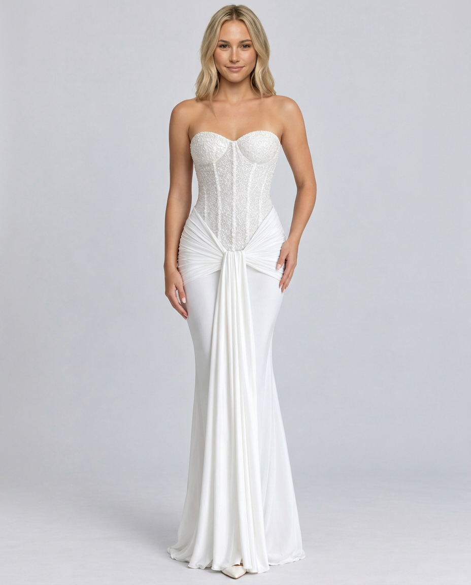 Ada | Sequin Off-Shoulder Sweetheart Maxi Dress