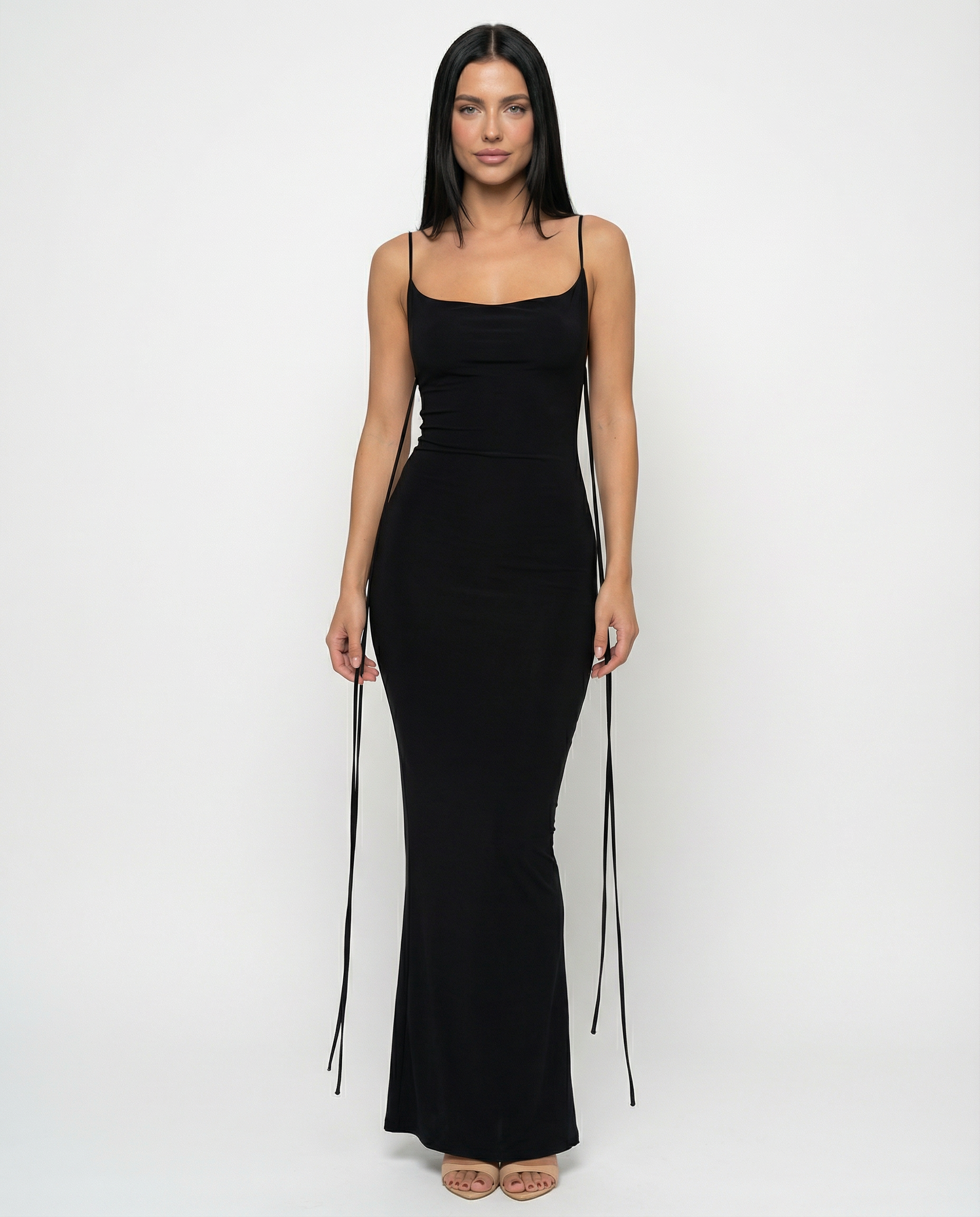 Rosalie | Maxi Dress with Backless Design and Tie Straps