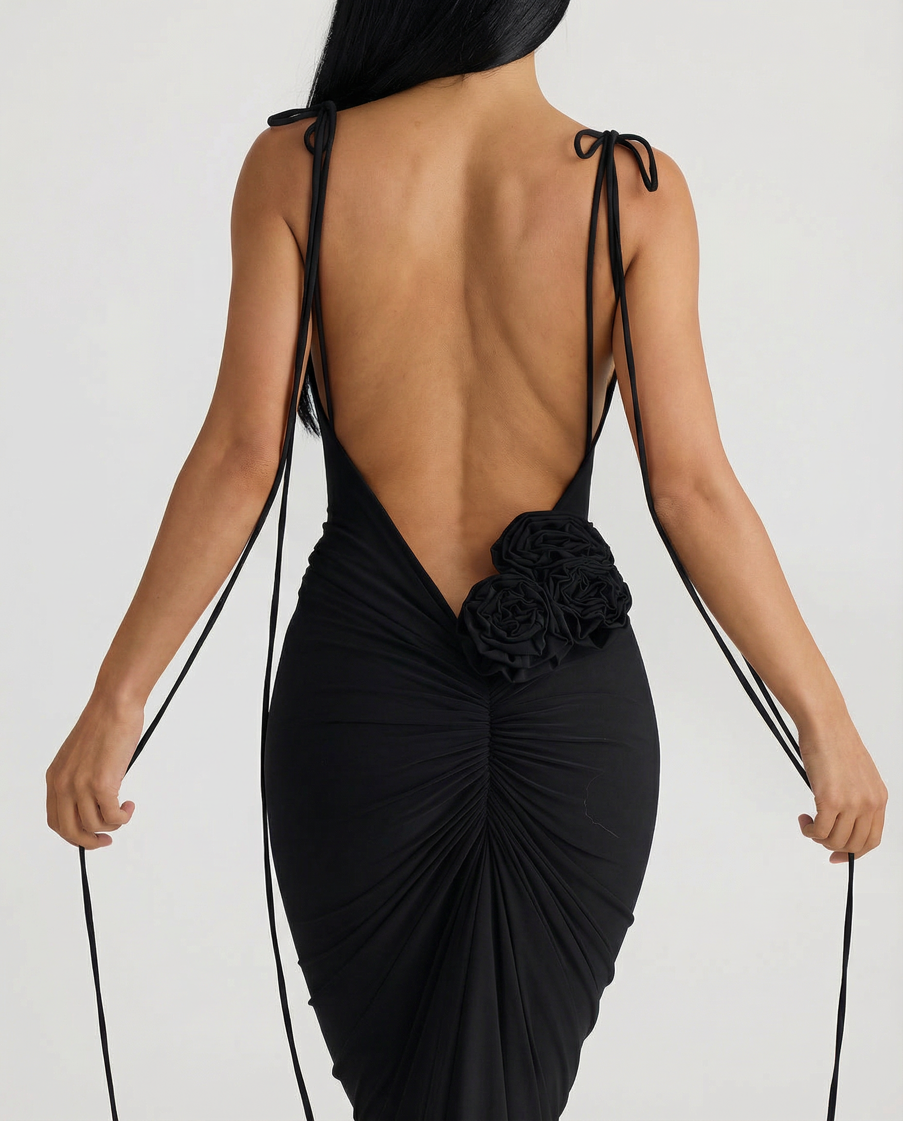 Rosalie | Maxi Dress with Backless Design and Tie Straps