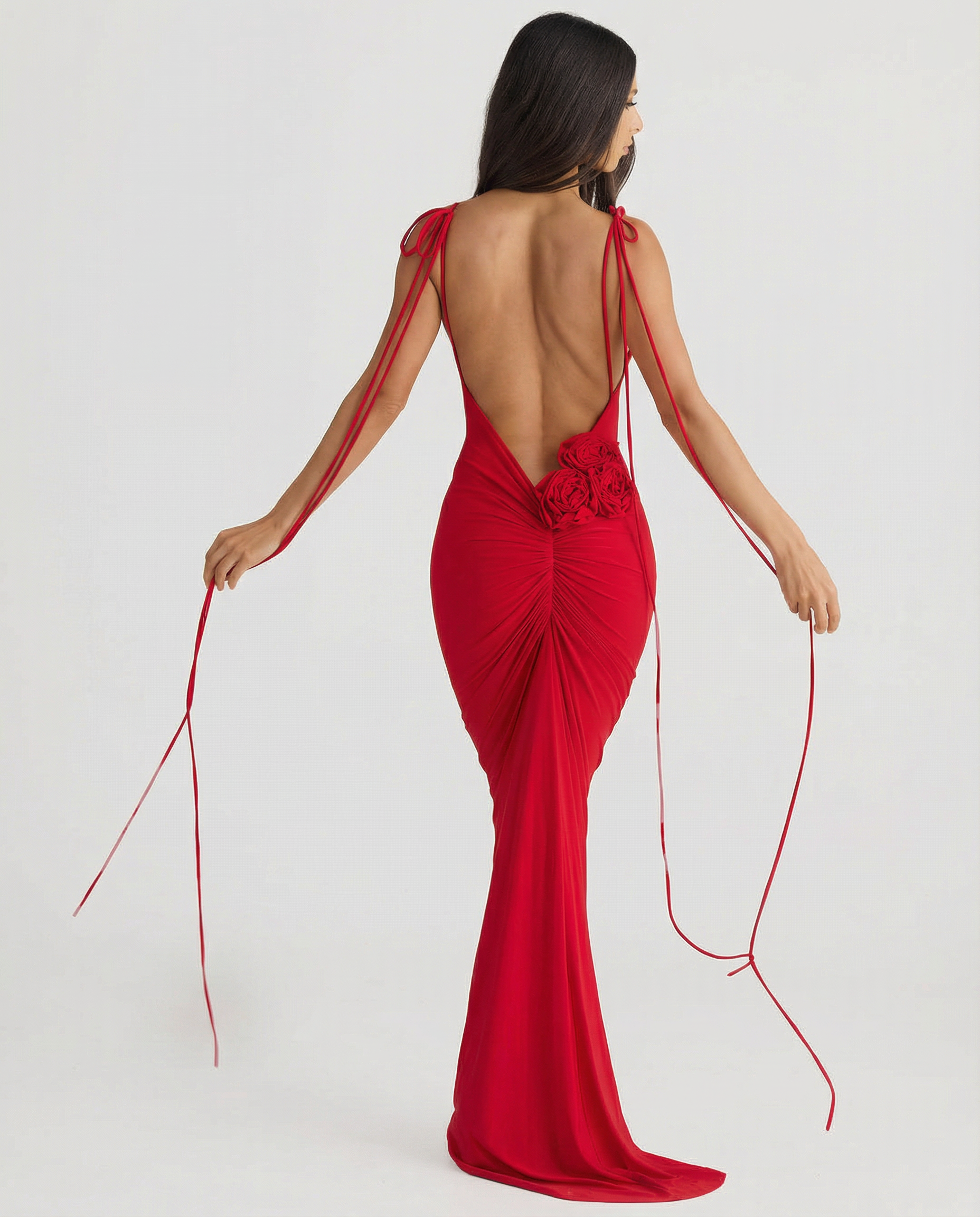 Rosalie | Maxi Dress with Backless Design and Tie Straps
