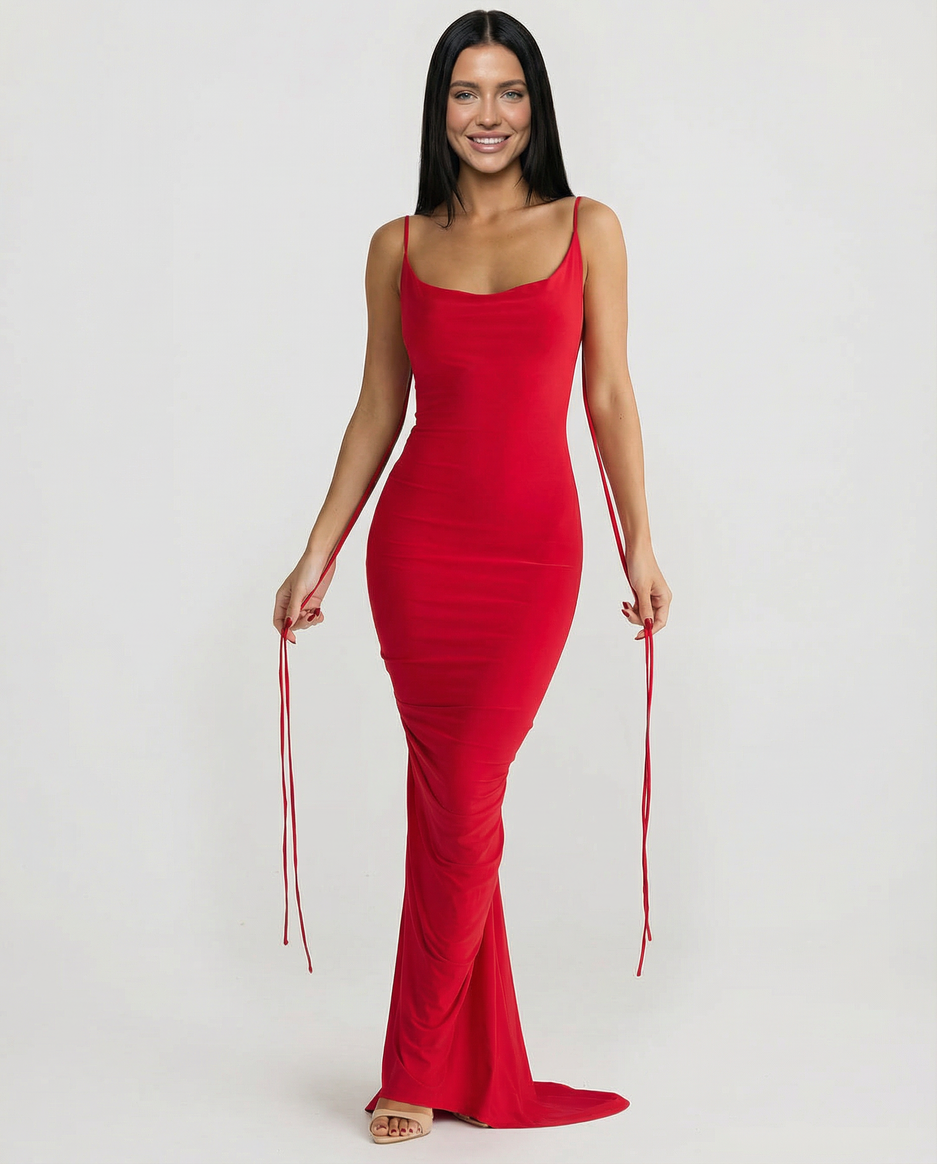 Rosalie | Maxi Dress with Backless Design and Tie Straps
