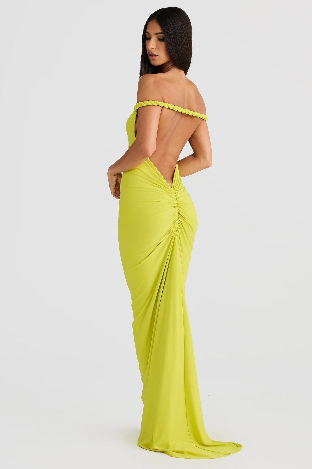 Linda | Maxi Dress with Asymmetric Neckline and Backless Detail