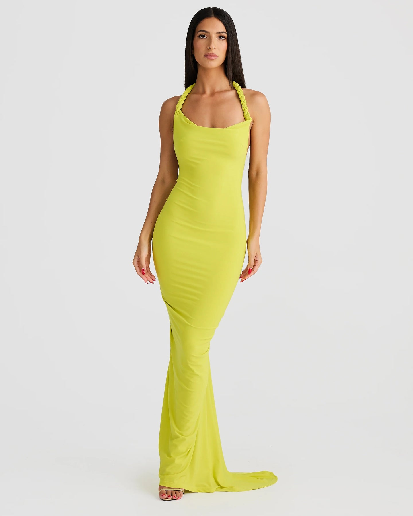 Linda | Maxi Dress with Asymmetric Neckline and Backless Detail