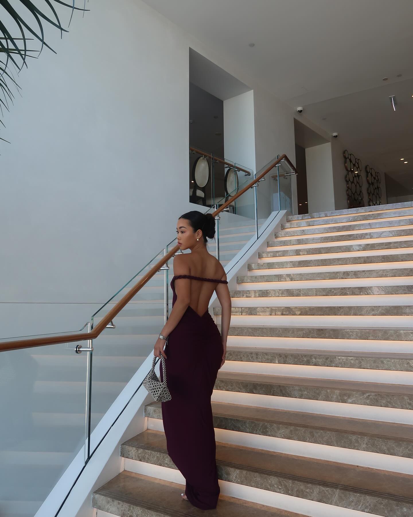 Linda | Maxi Dress with Asymmetric Neckline and Backless Detail