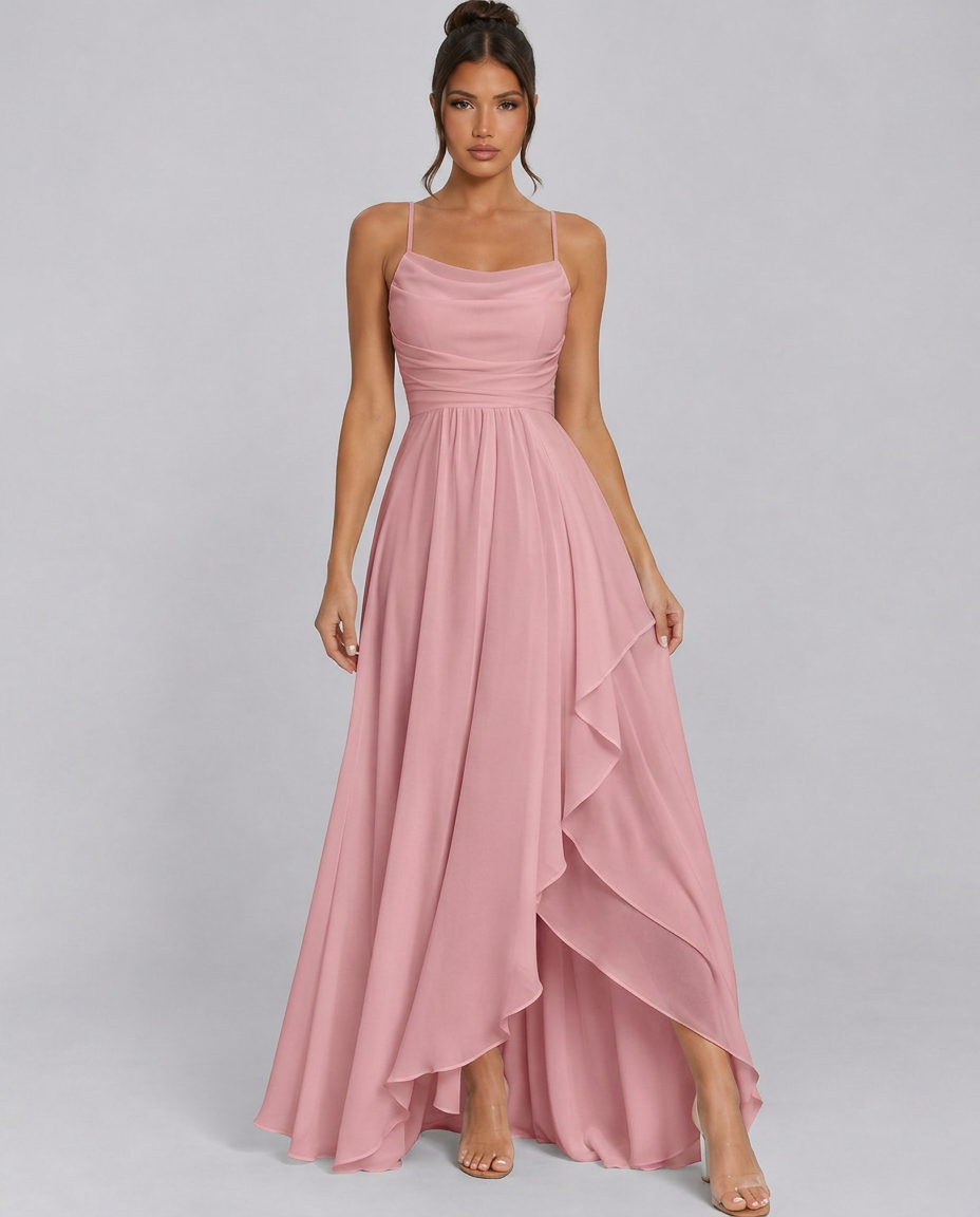 Yara | Spaghetti Strap A-Line Slip Maxi Dress