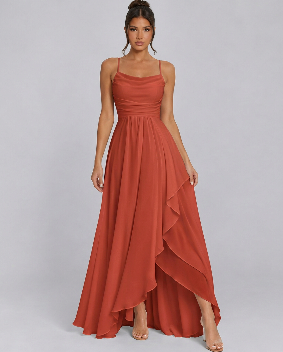 Yara | Spaghetti Strap A-Line Slip Maxi Dress