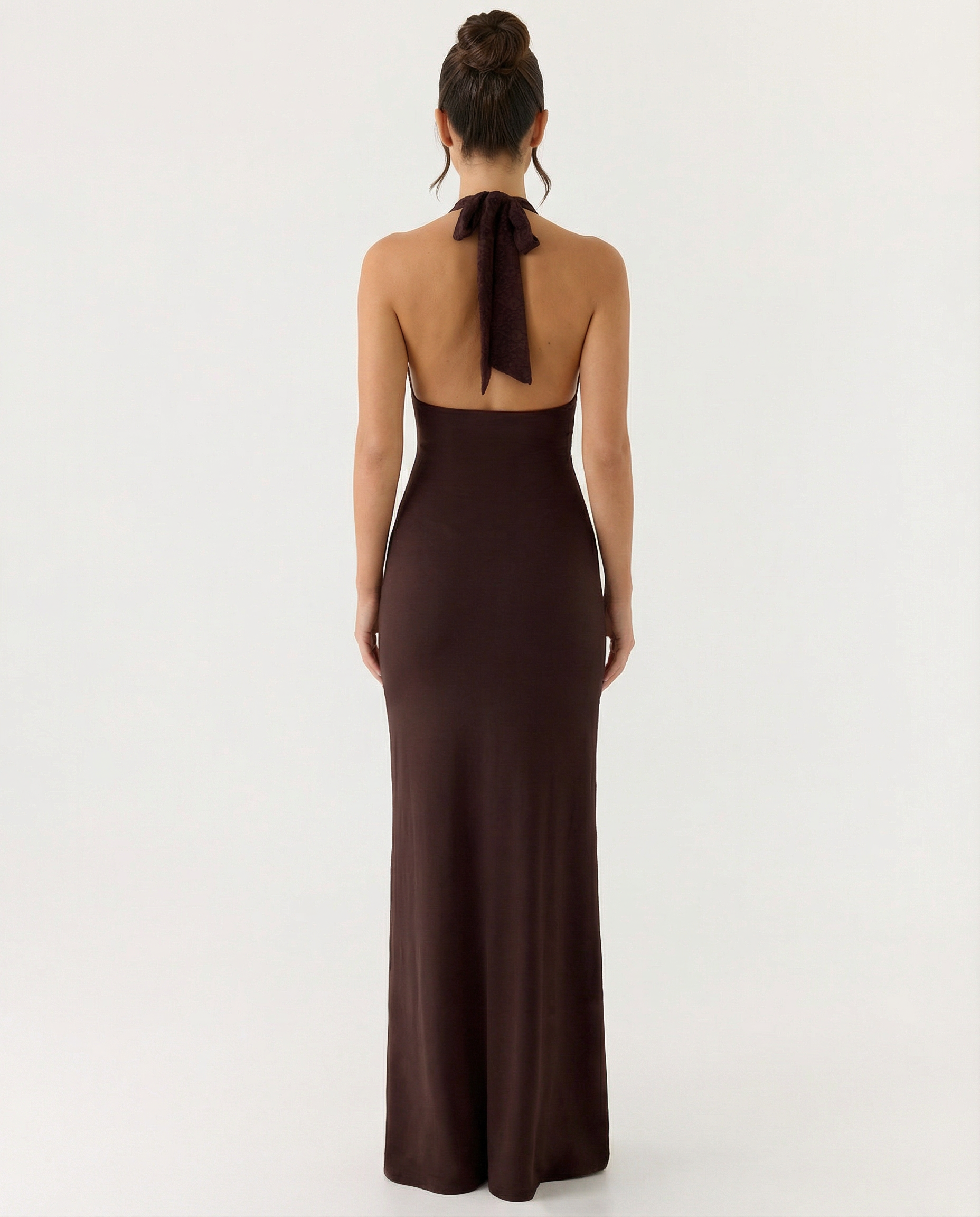 June | Halter Neck Ruched Maxi Dress