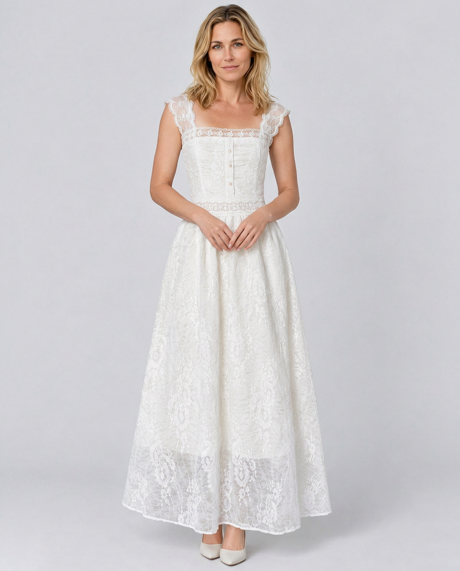 Willa | Shirred Jacquard Slip Midi Dress