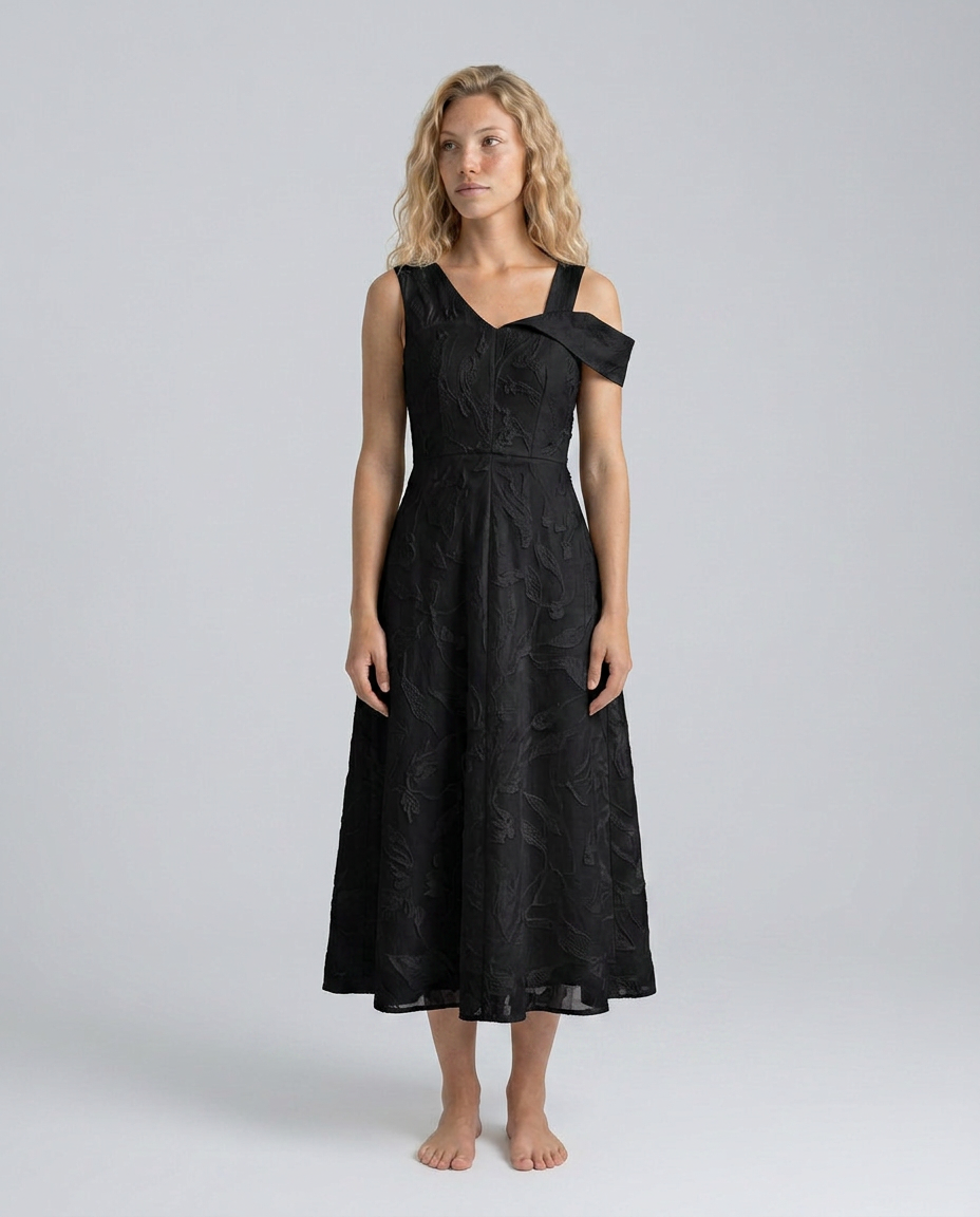 Seraphina | Square Neck Cross-Back Midi Dress