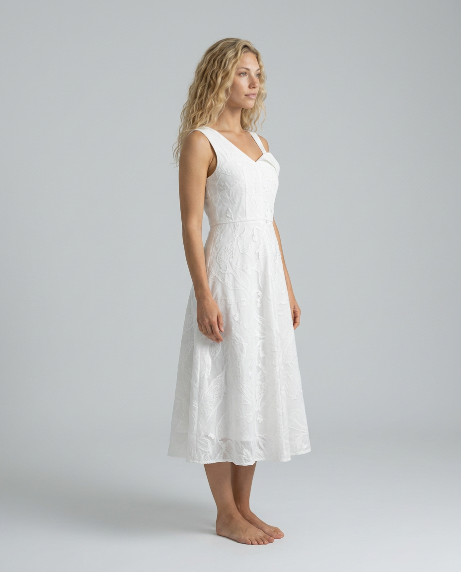Seraphina | Square Neck Cross-Back Midi Dress