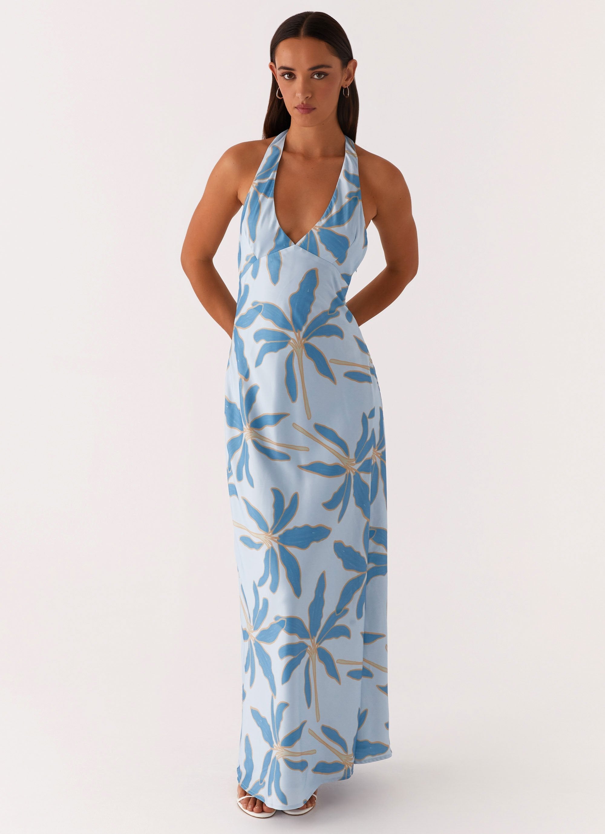 Candice | Maxi Dress with Halter Neck and Side Split