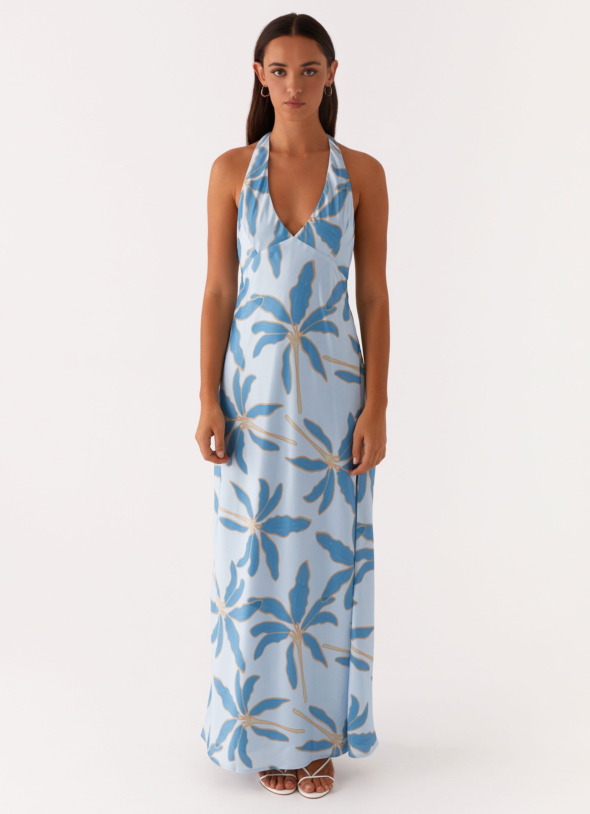 Candice | Maxi Dress with Halter Neck and Side Split