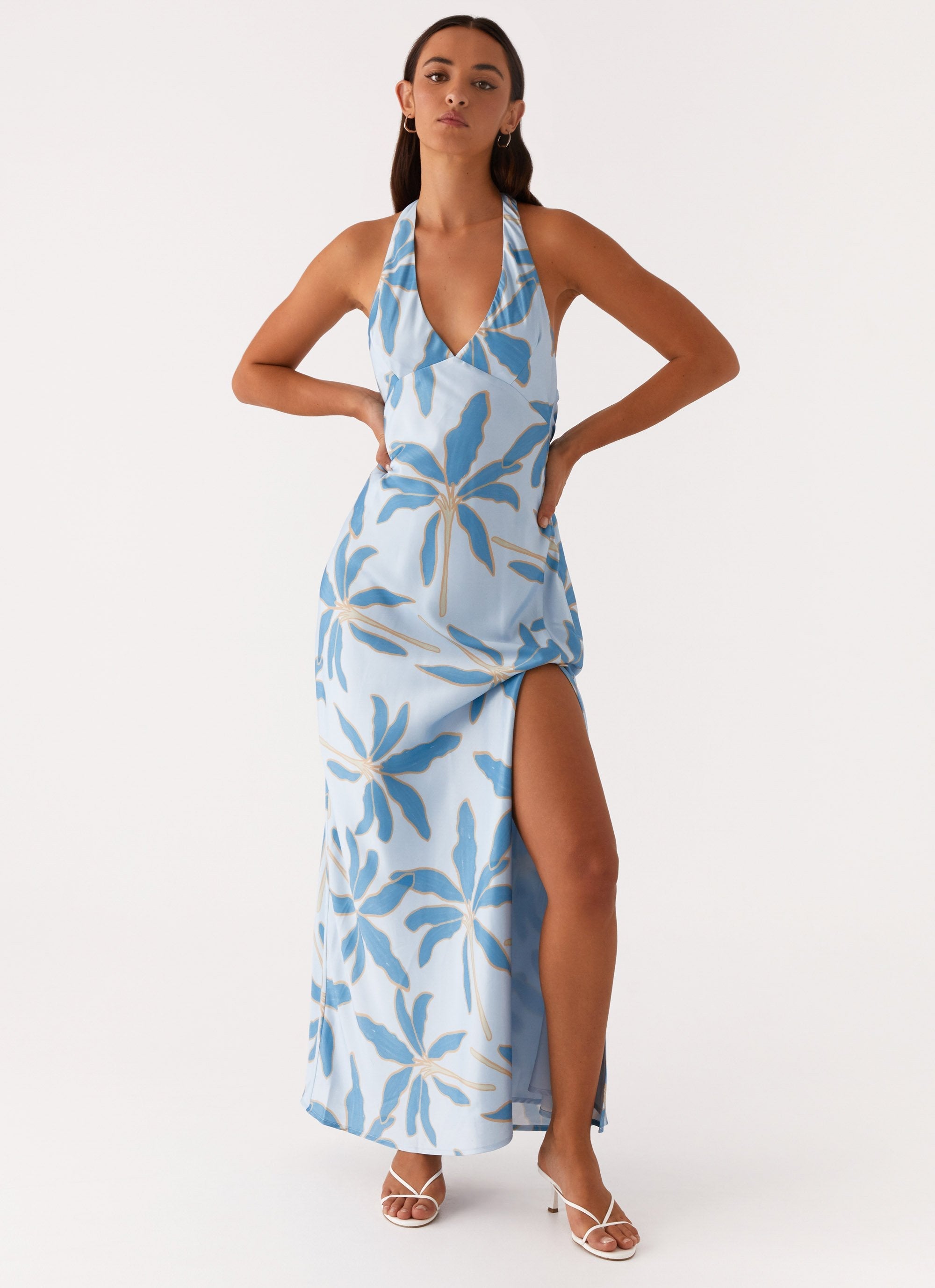Candice | Maxi Dress with Halter Neck and Side Split