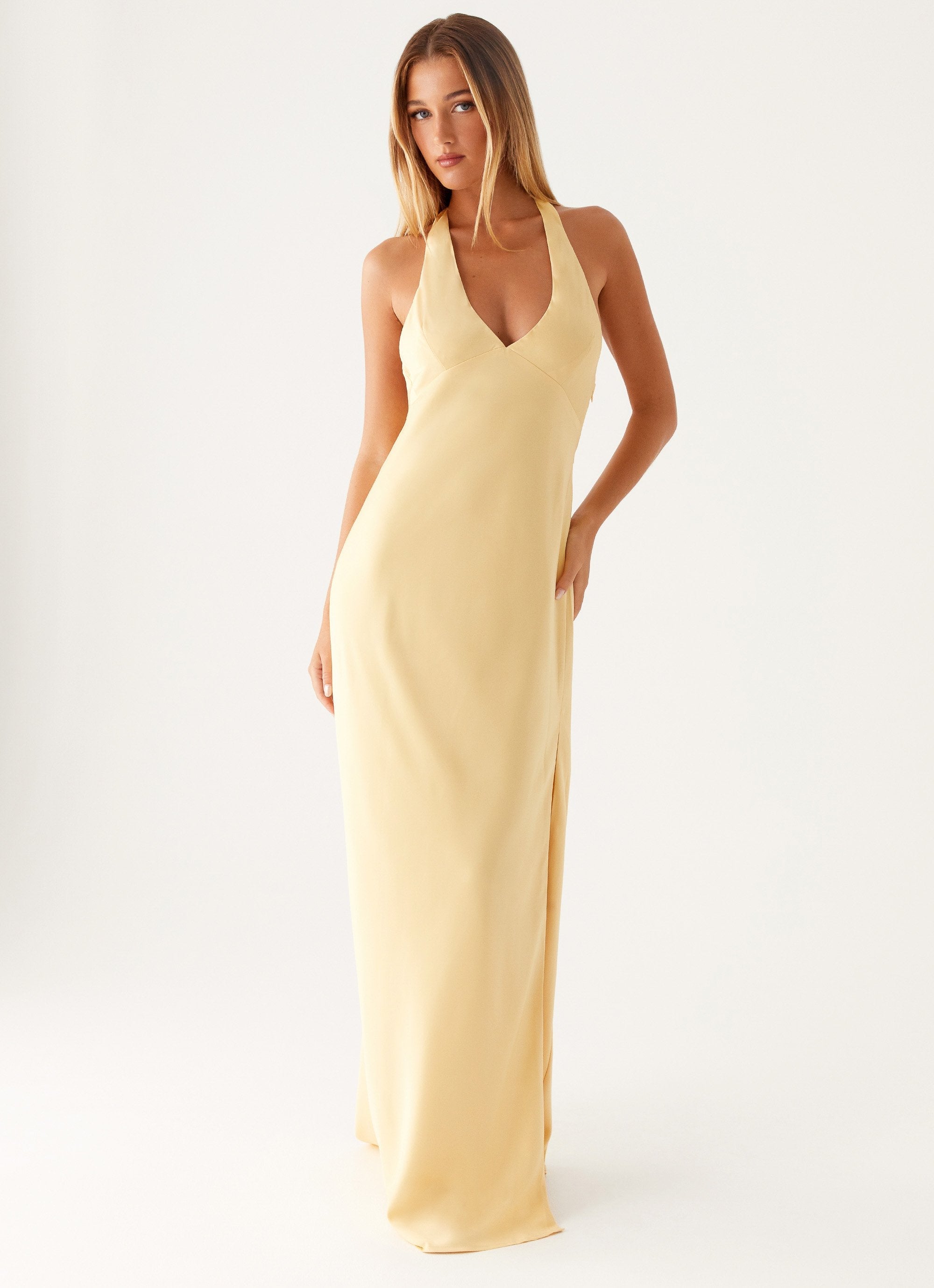 Candice | Maxi Dress with Halter Neck and Side Split